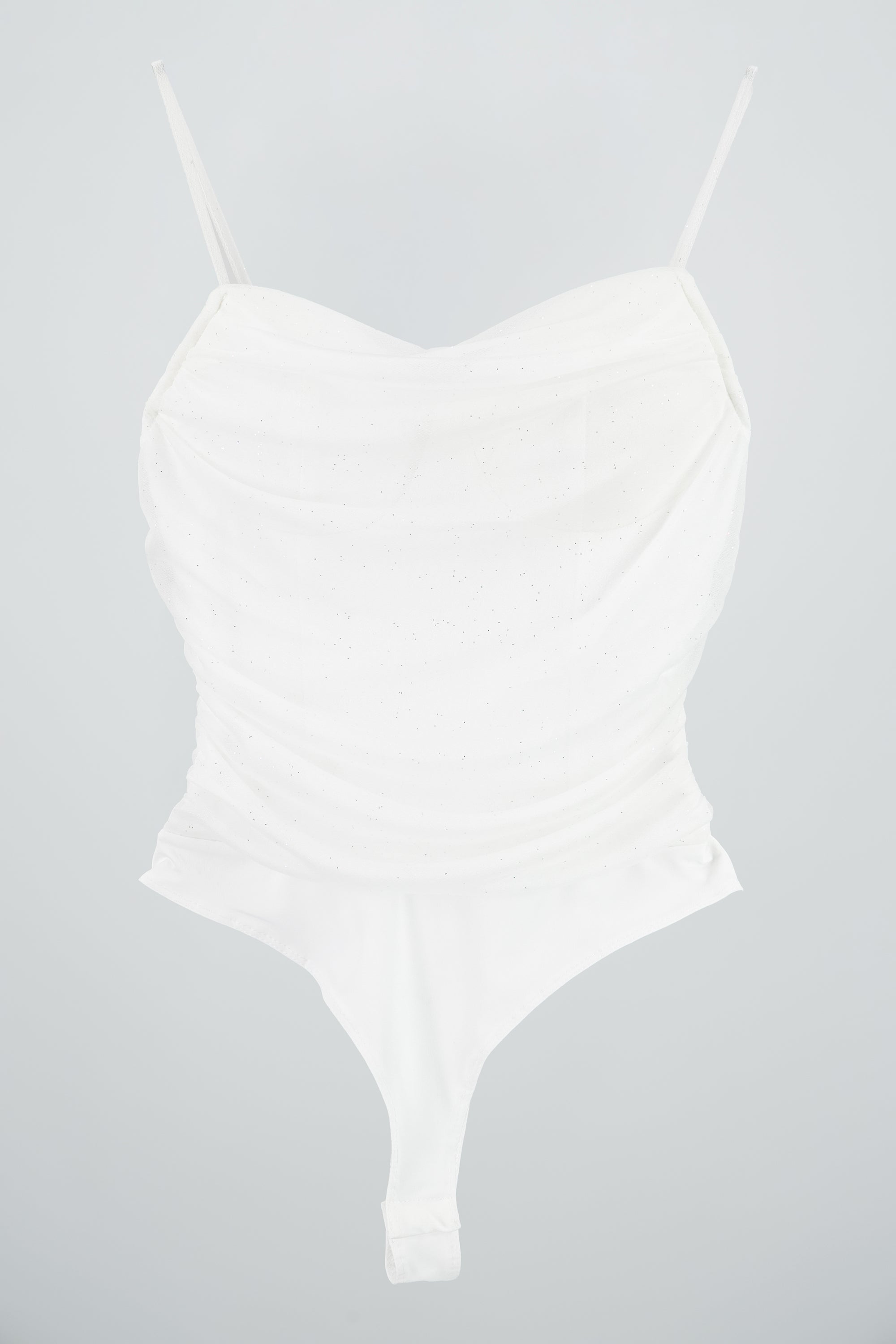 Bodysuit con cuello cascada de brillos