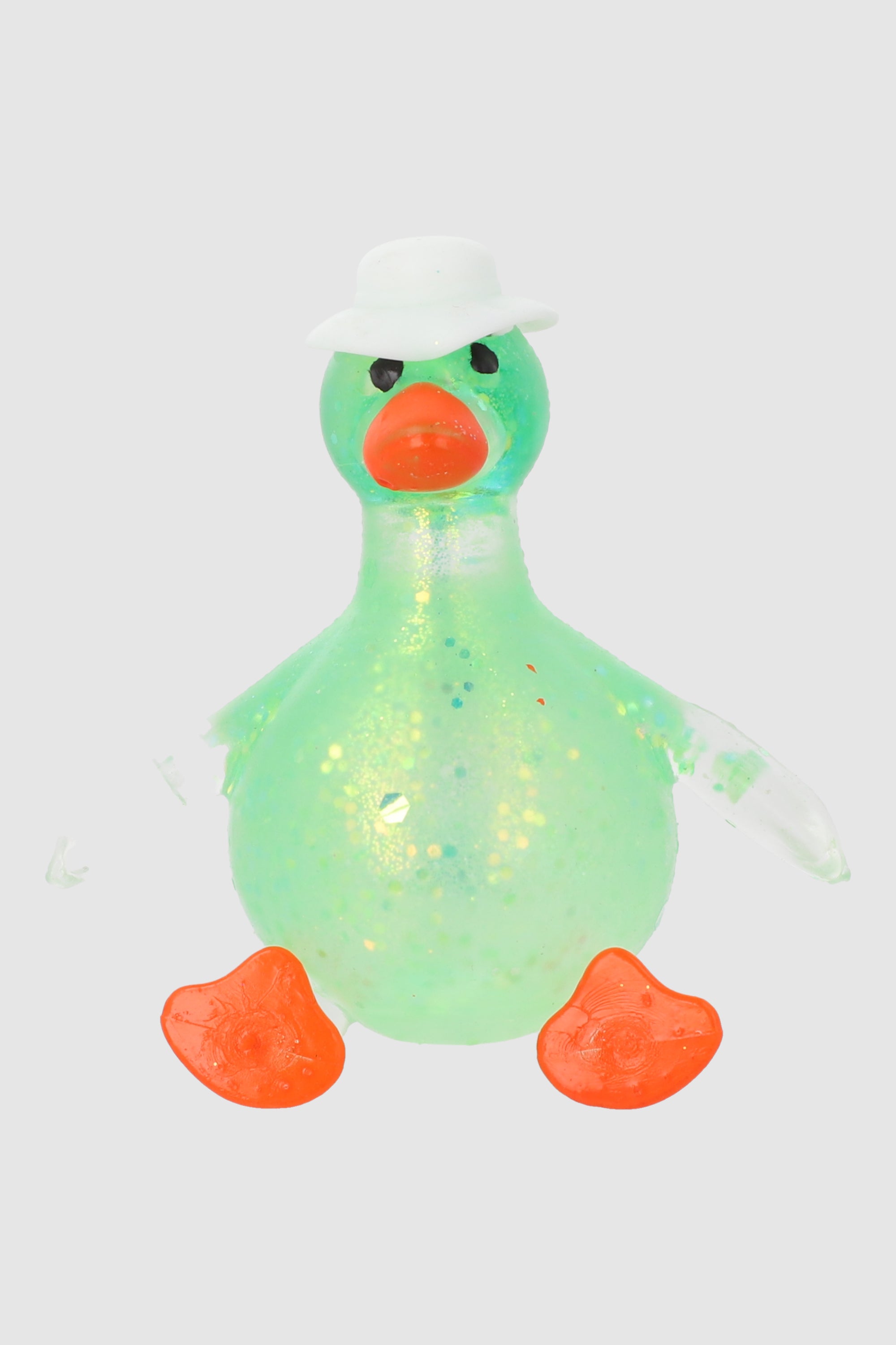 Squishy sticky pato con smbrero VERDE