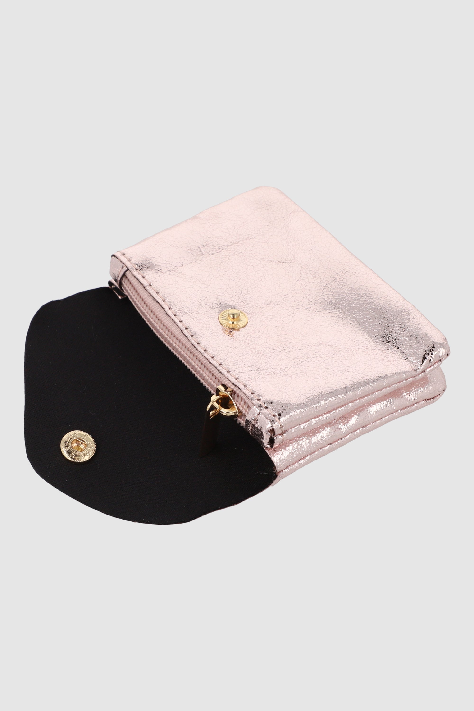 Cartera pequeña suave metalizada ROSA