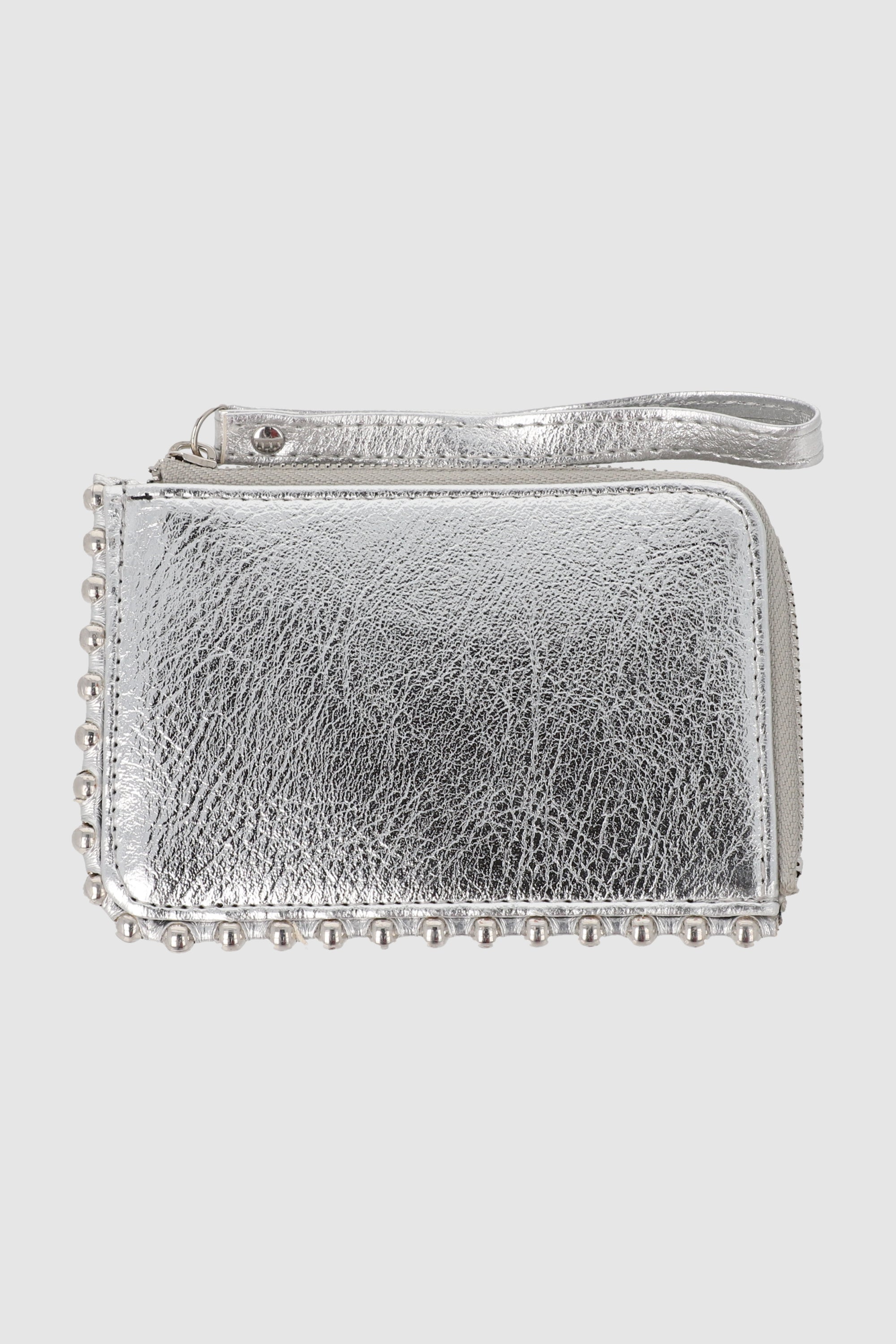 Cartera pequeña studs orilla PLATA