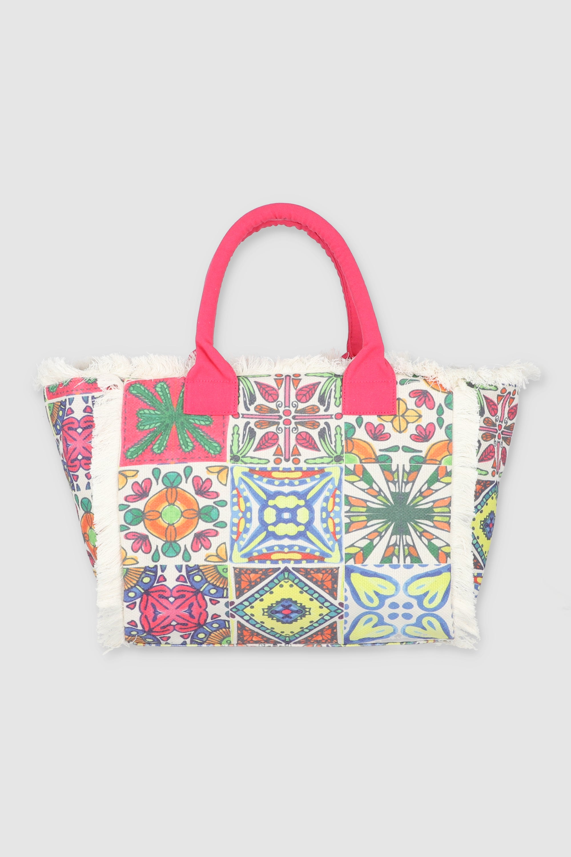 Bolsa tote deshilada azulejos AMARILLO