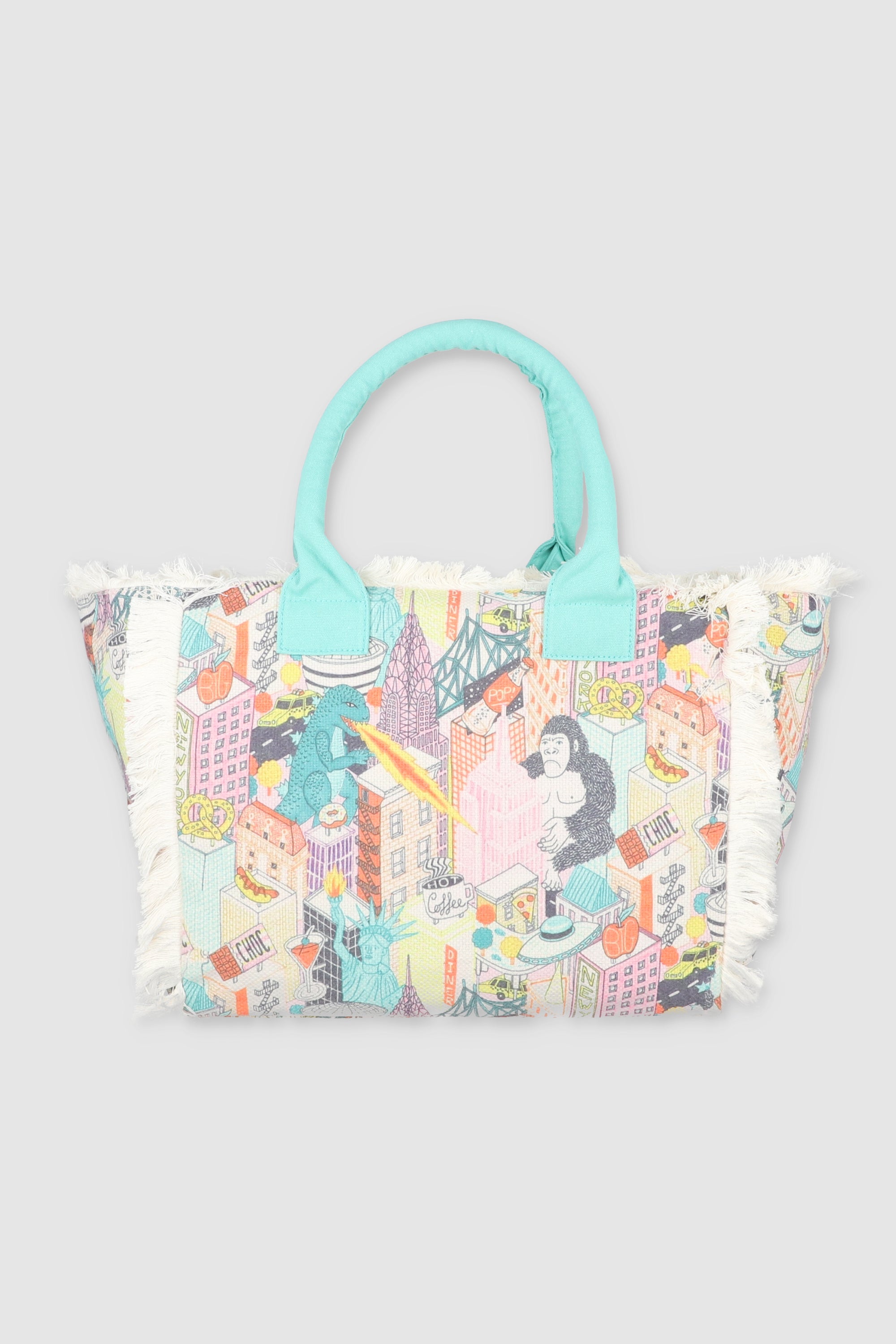 Bolsa tote deshilada azulejos TURQUESA