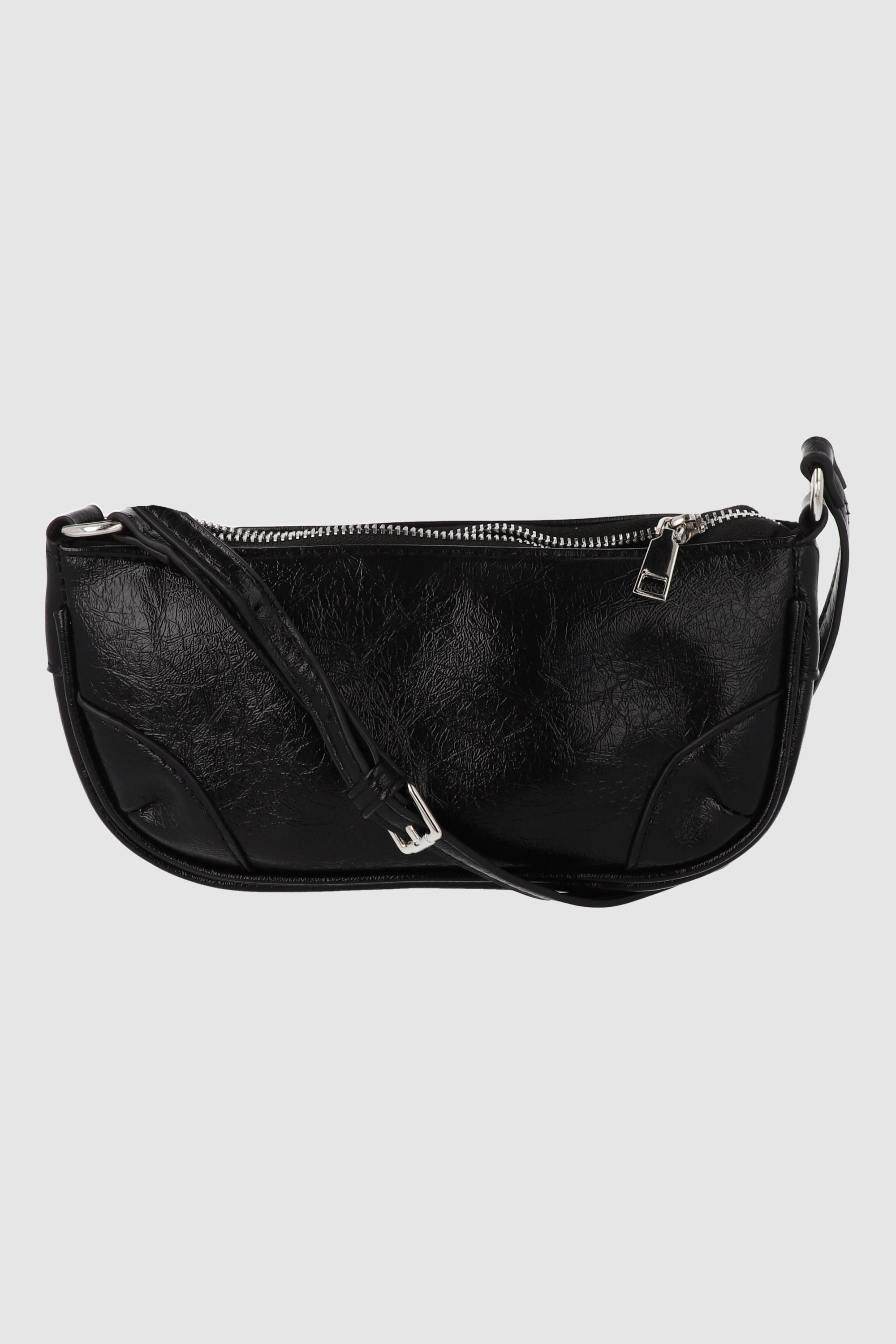 Bolsa baguette hombro metalizada NEGRO