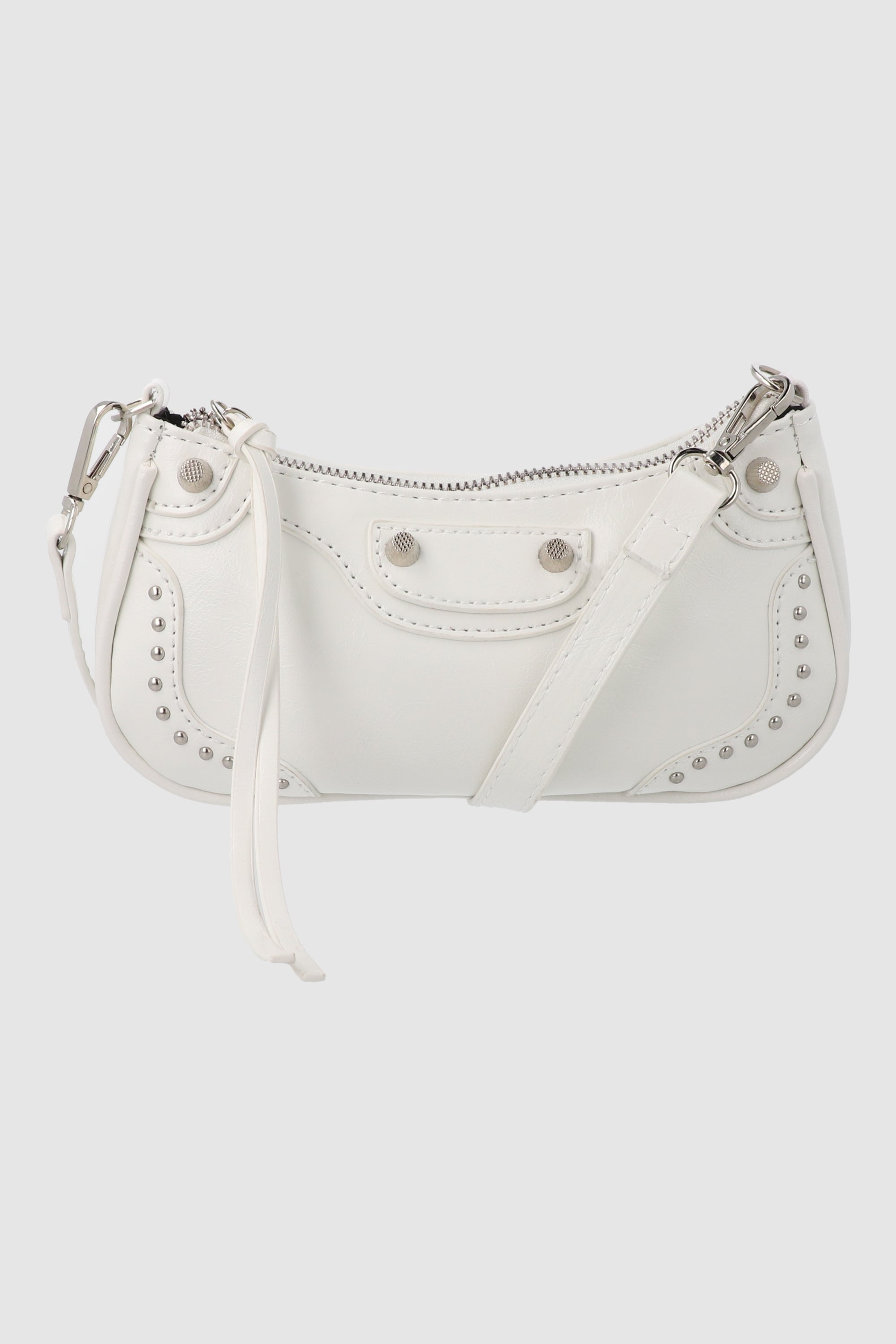 Bolsa baguette hombro studs cadena BLANCO