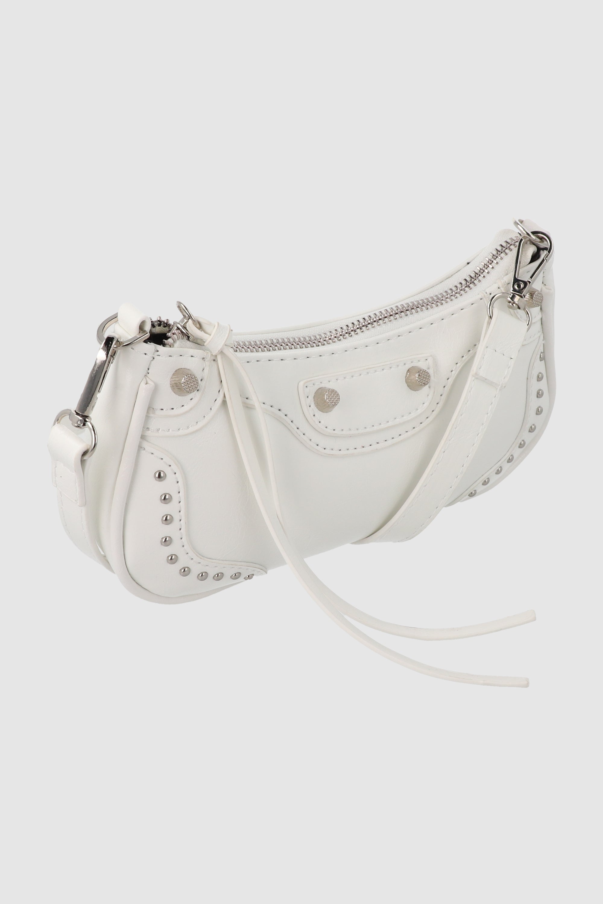 Bolsa baguette hombro studs cadena BLANCO