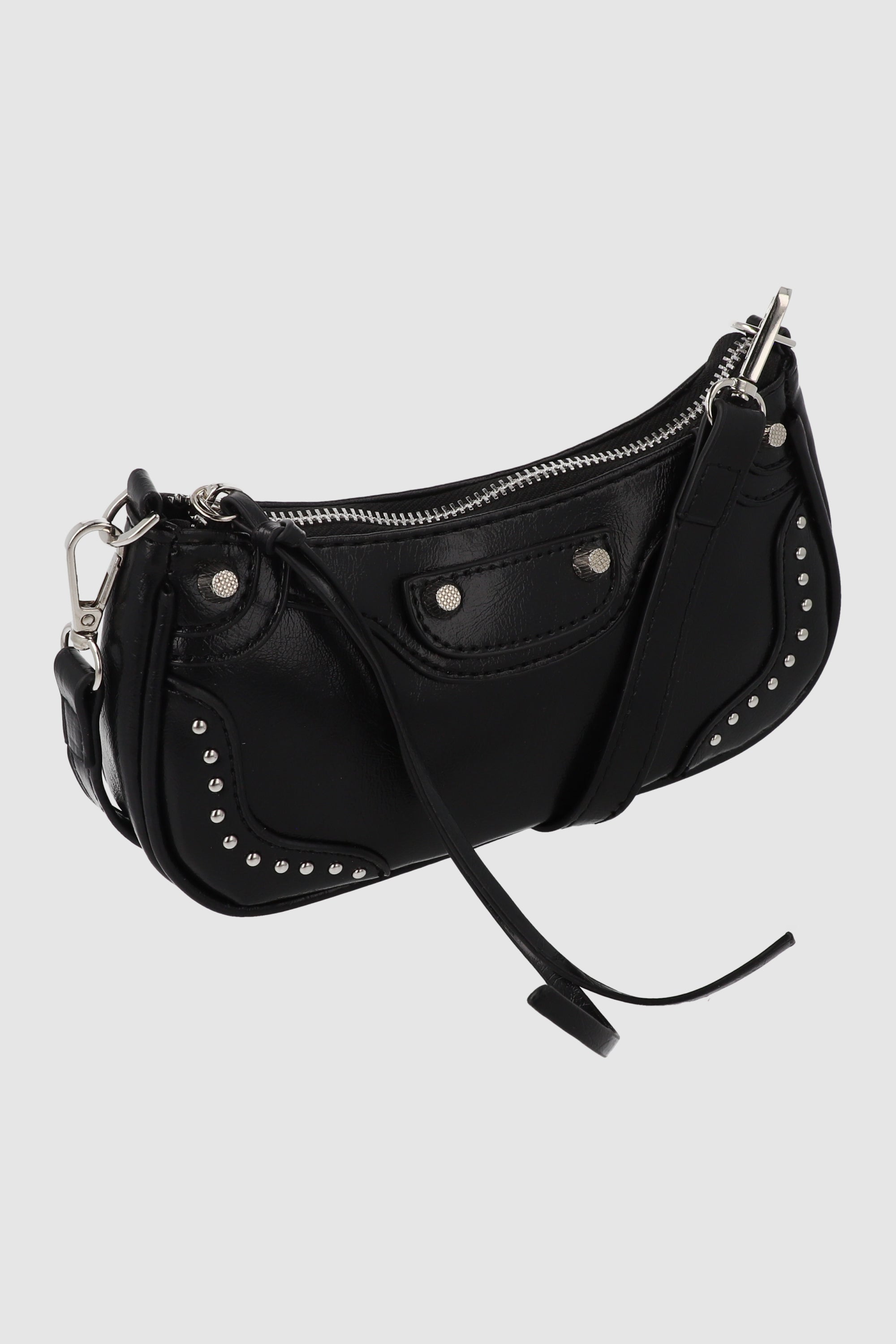 Bolsa baguette hombro studs cadena NEGRO