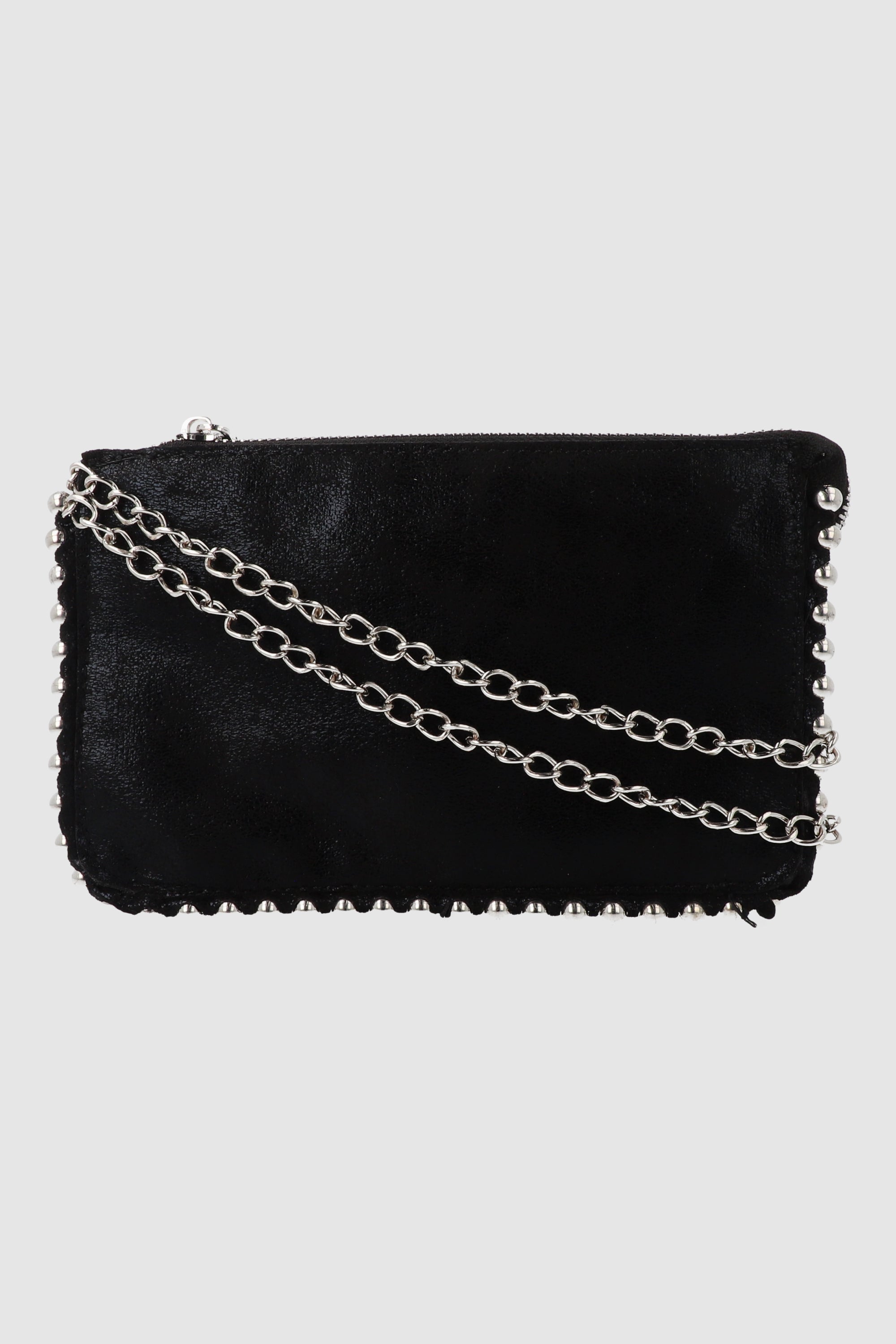 Bolsa clutsh deslavada studs orilla NEGRO