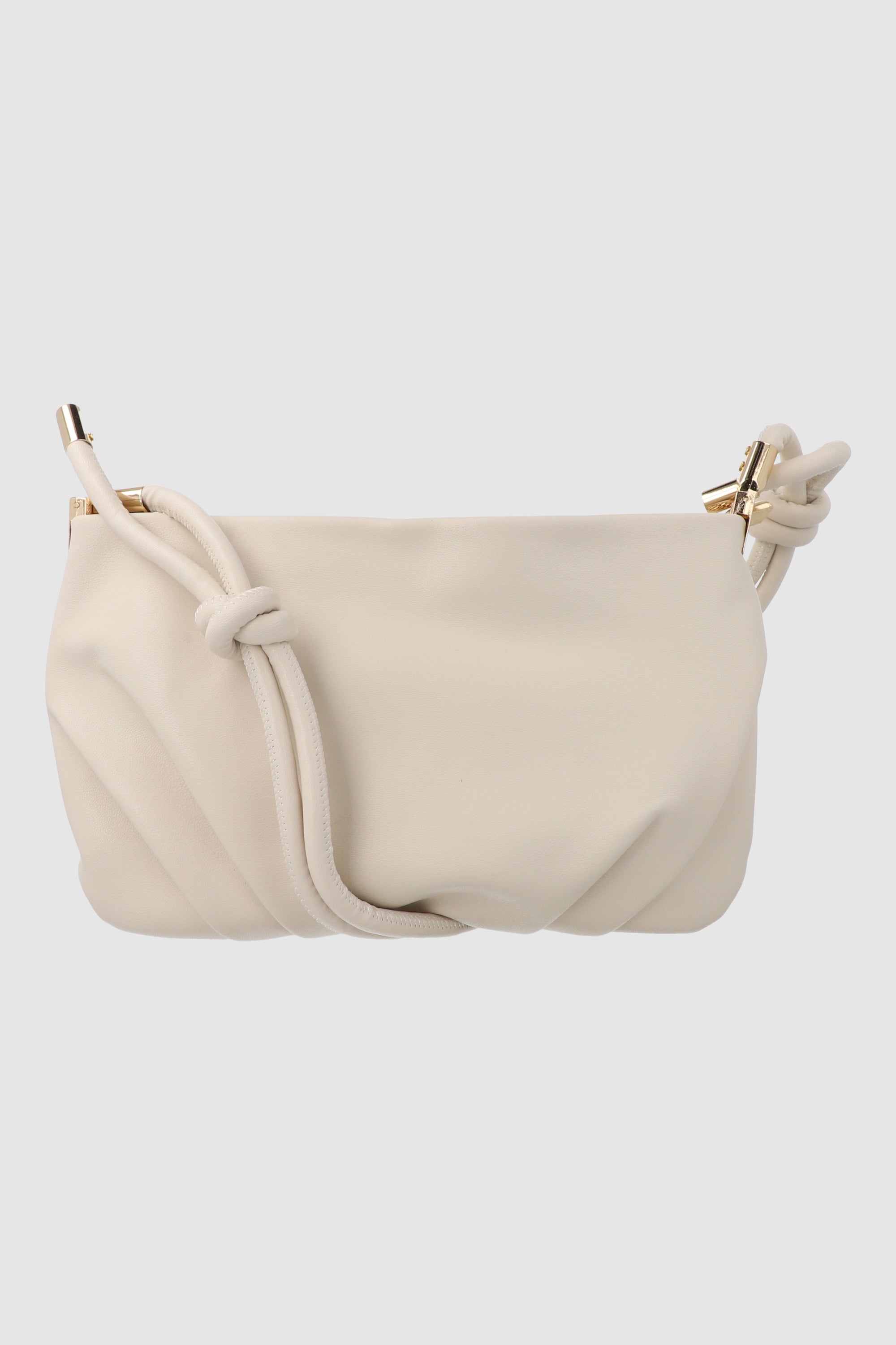 Bolsa baguette sencilla pliegues nudo BLANCO