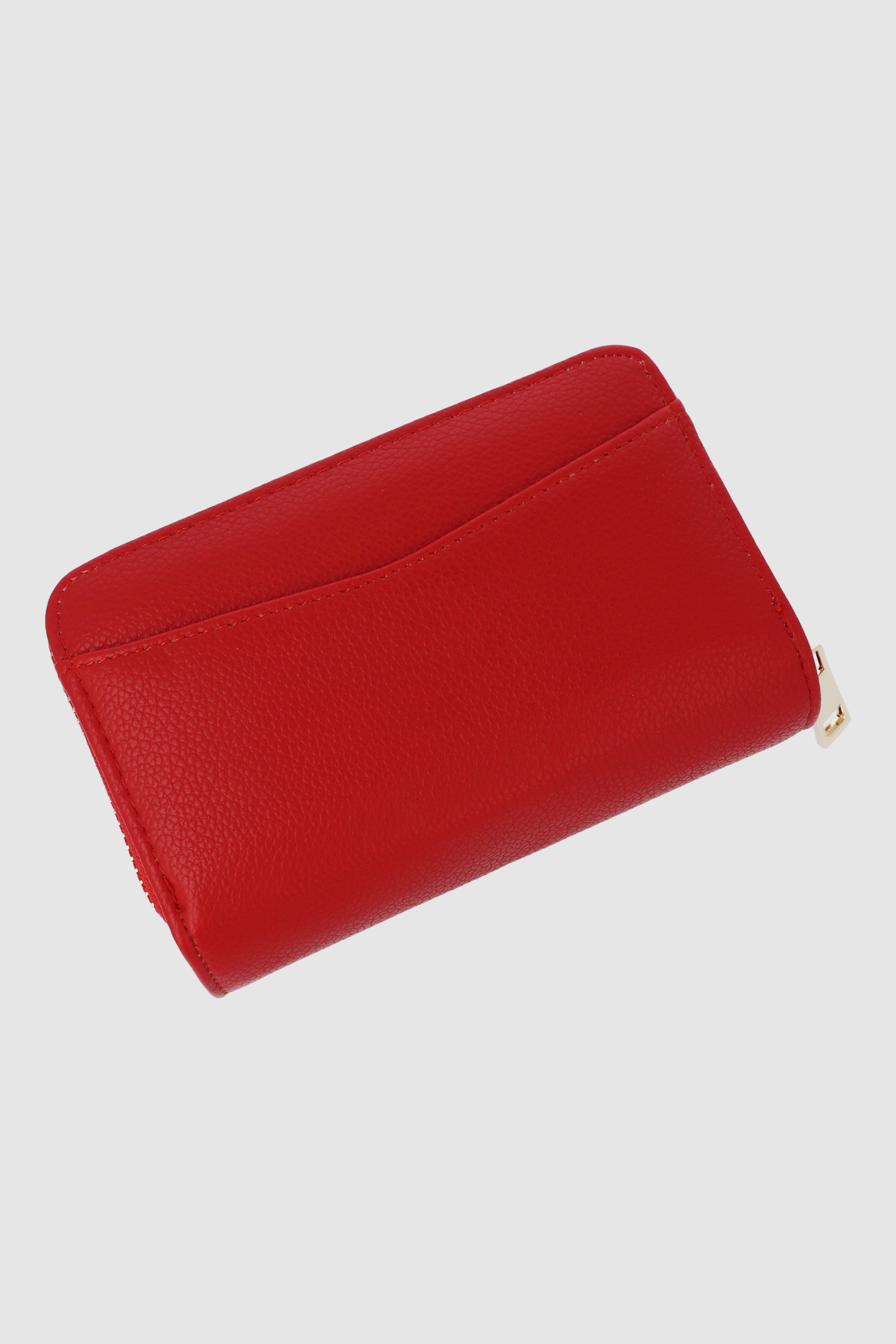 Cartera mediana cierres boton ROJO