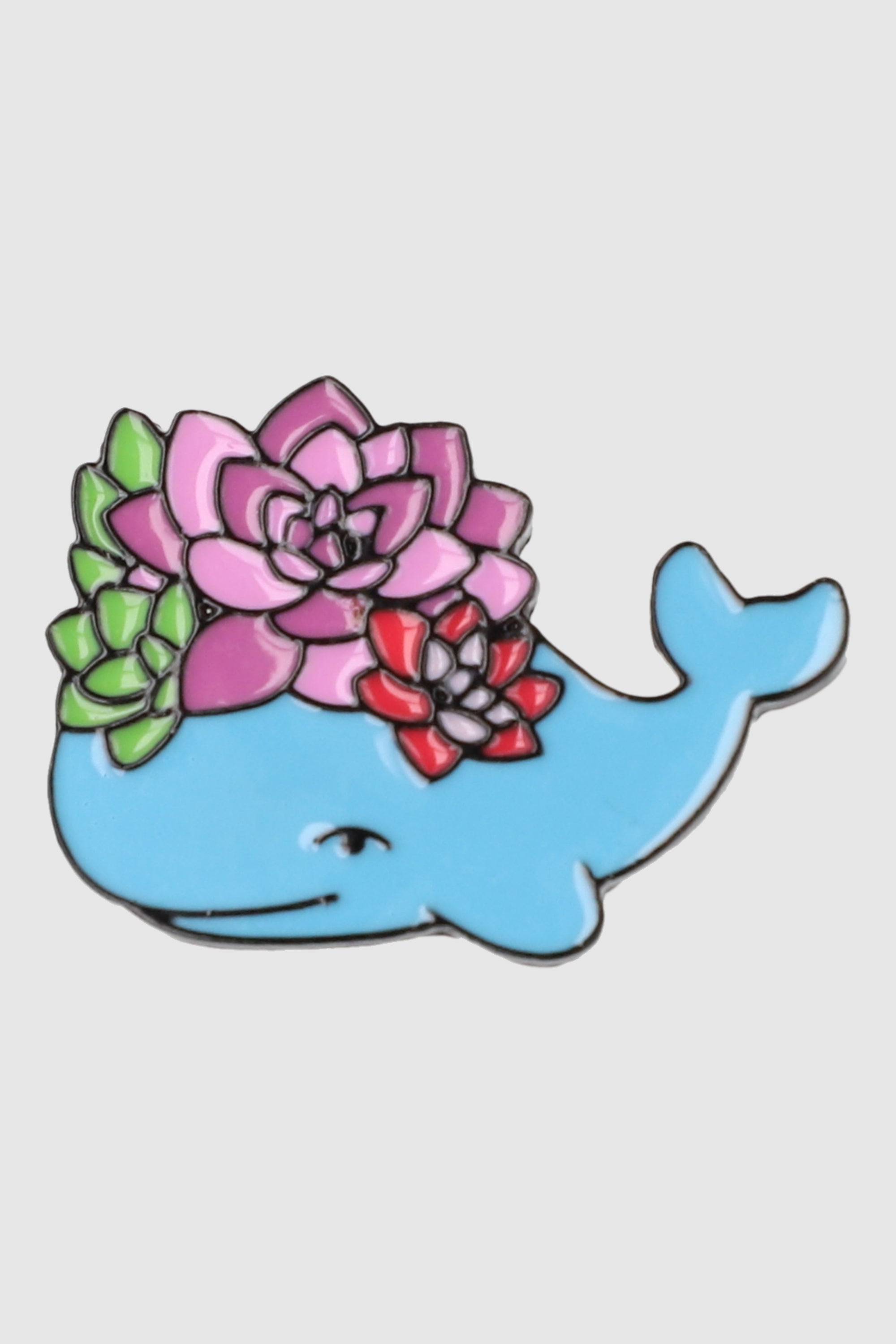 Pin ballena corona flores AZUL
