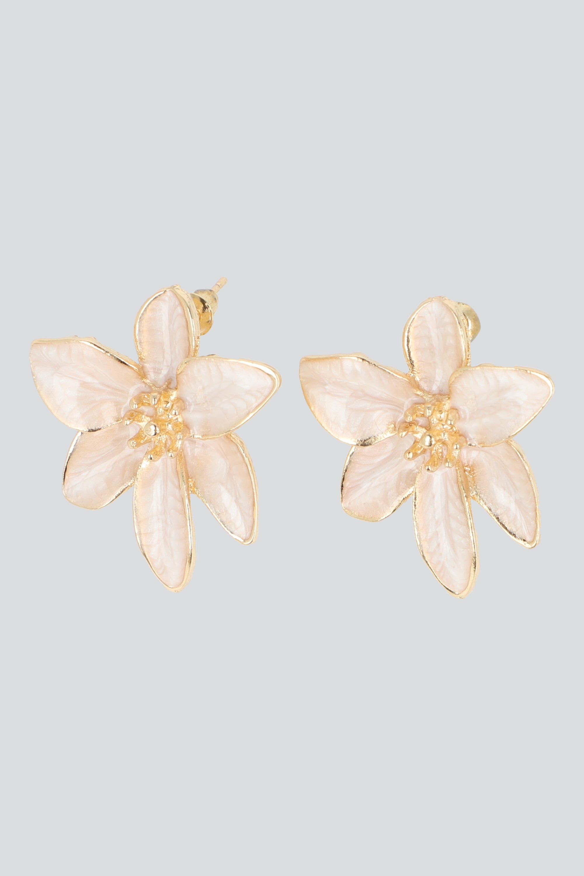 Aretes flor metal ORO