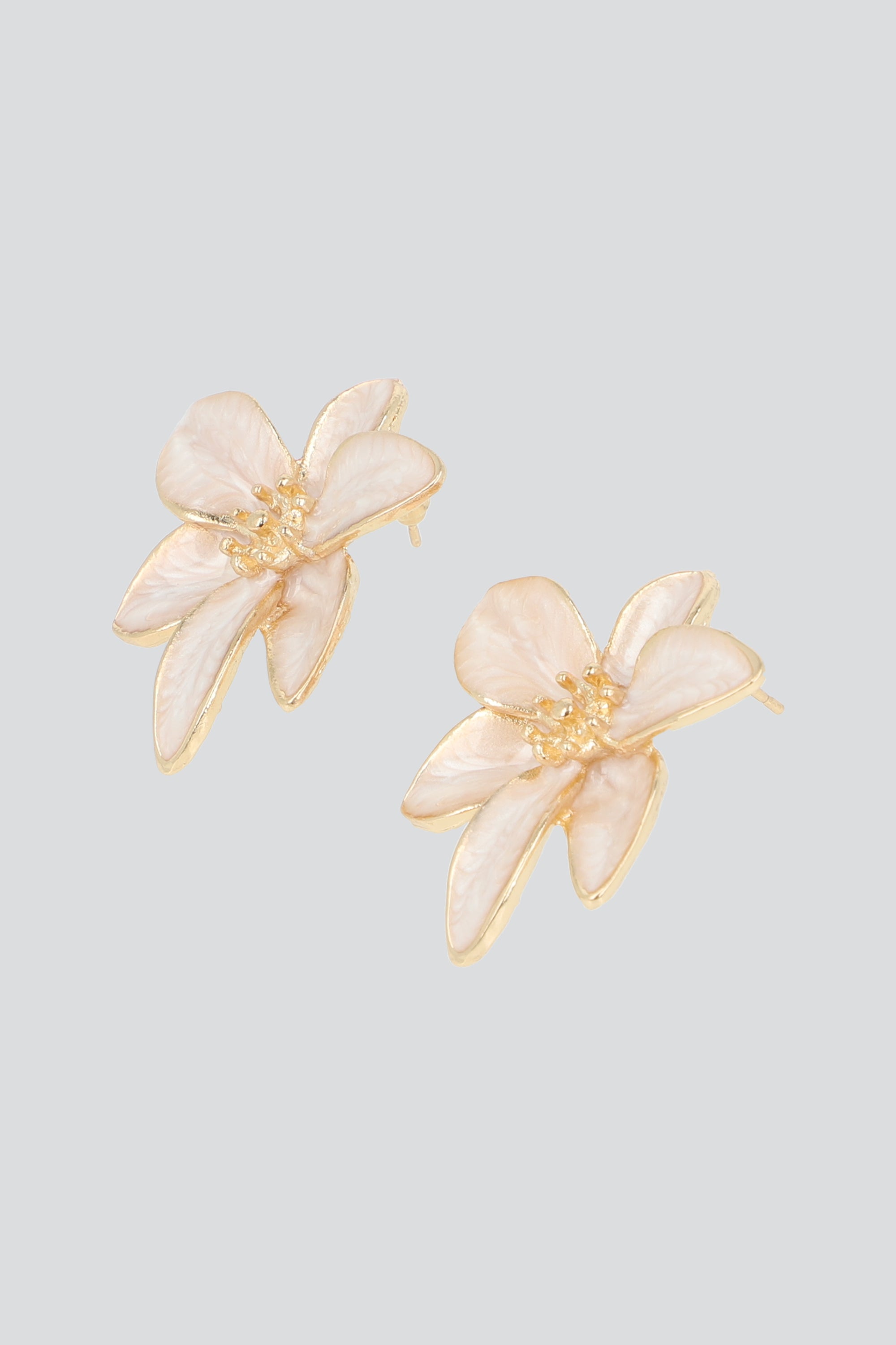 Aretes flor metal ORO