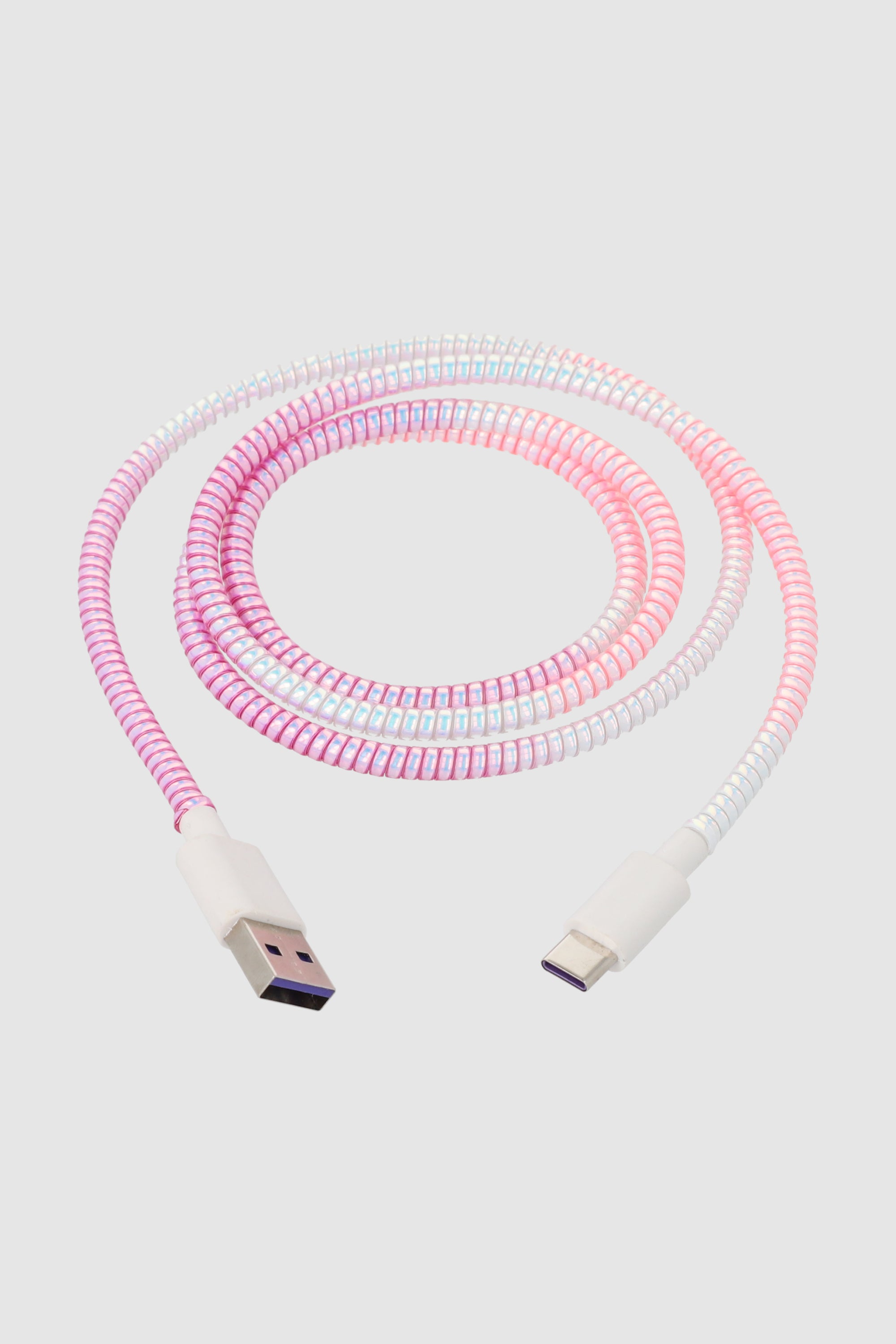 Cargador celular espiral degradado ROSA PASTEL