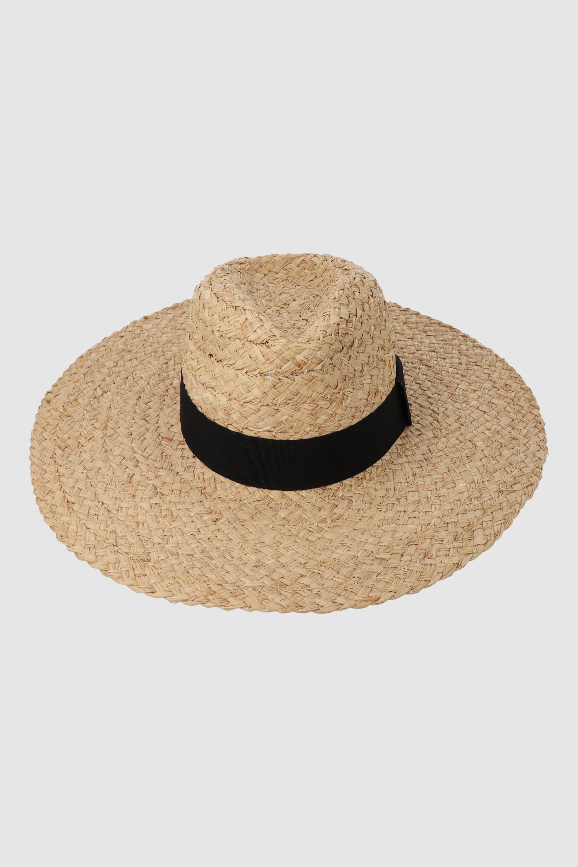 Sombrero floppy tejido trenza NEGRO