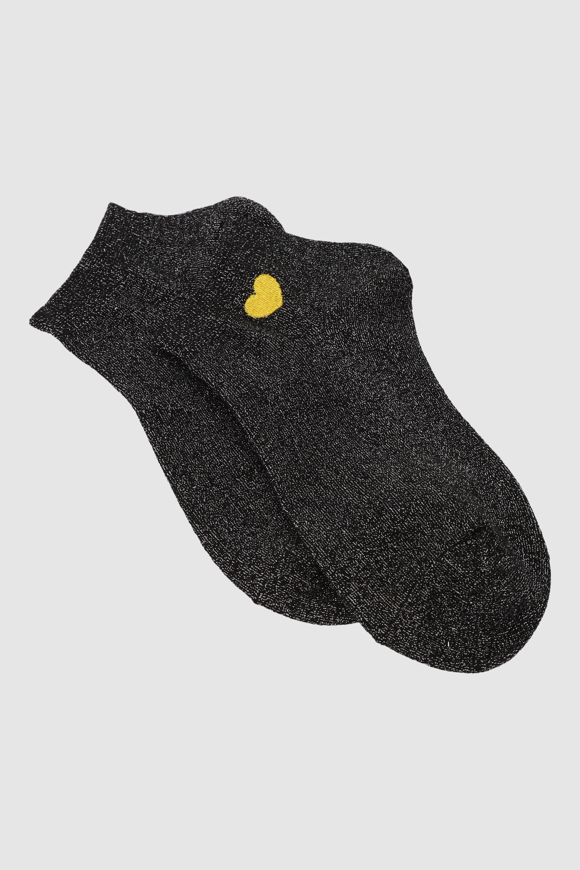 Tin lurex corazón bordado NEGRO