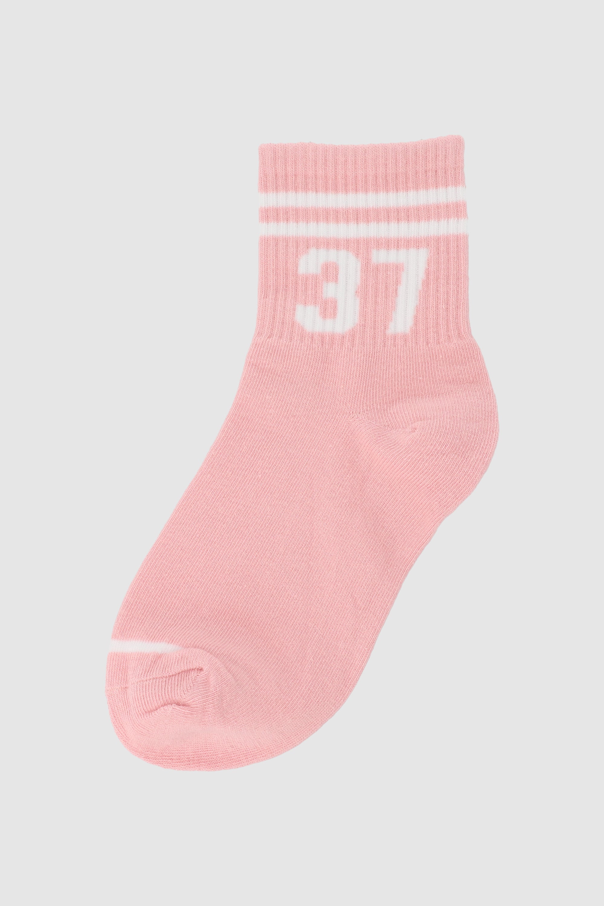 Calcetin numero rayas ROSA