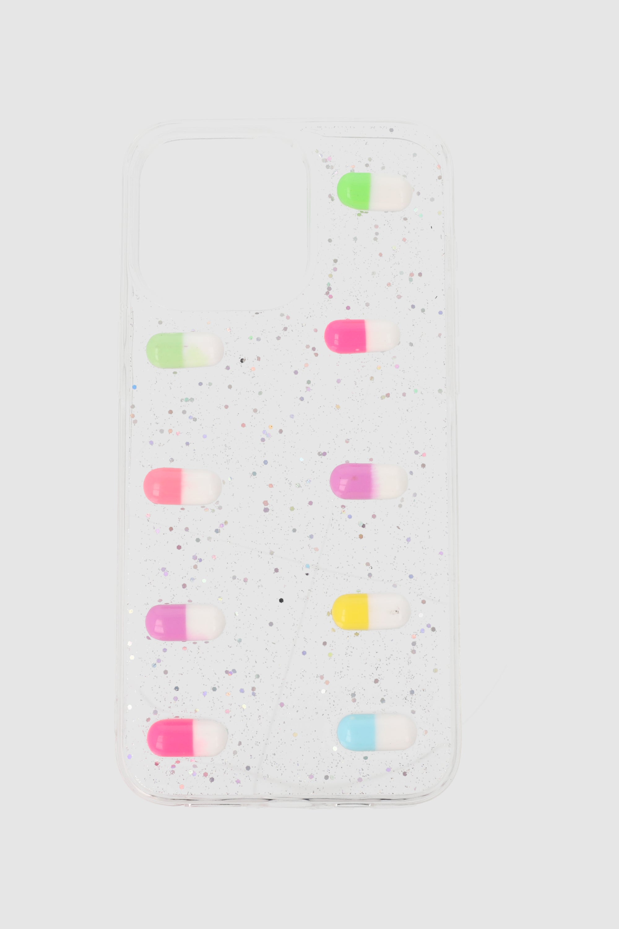 Funda celular i15 pro max pastillas glitter MULTICOLOR