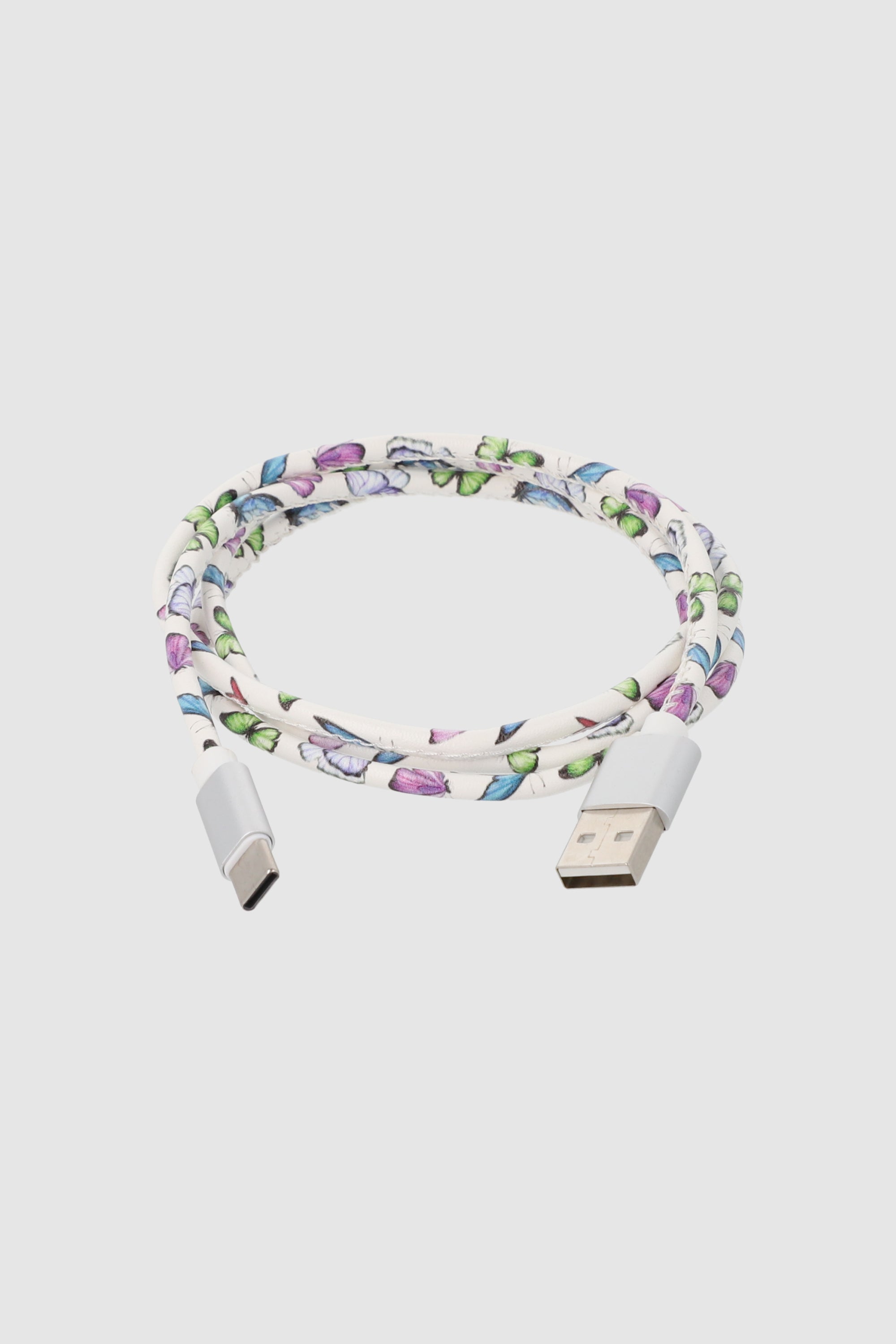 Cable cargador celular mariposas BLANCO