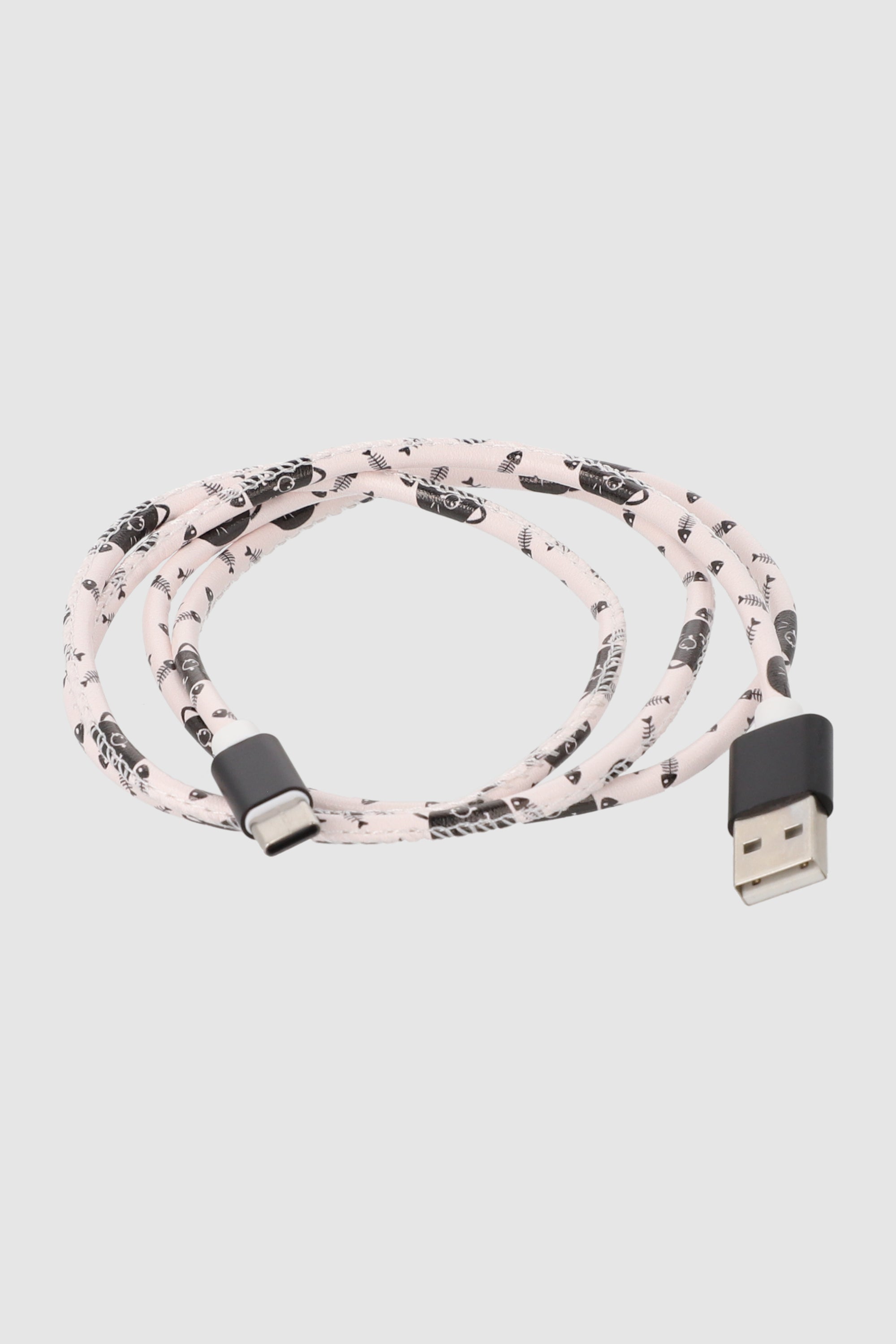 Cable cargador celular esqueleto pez ROSA