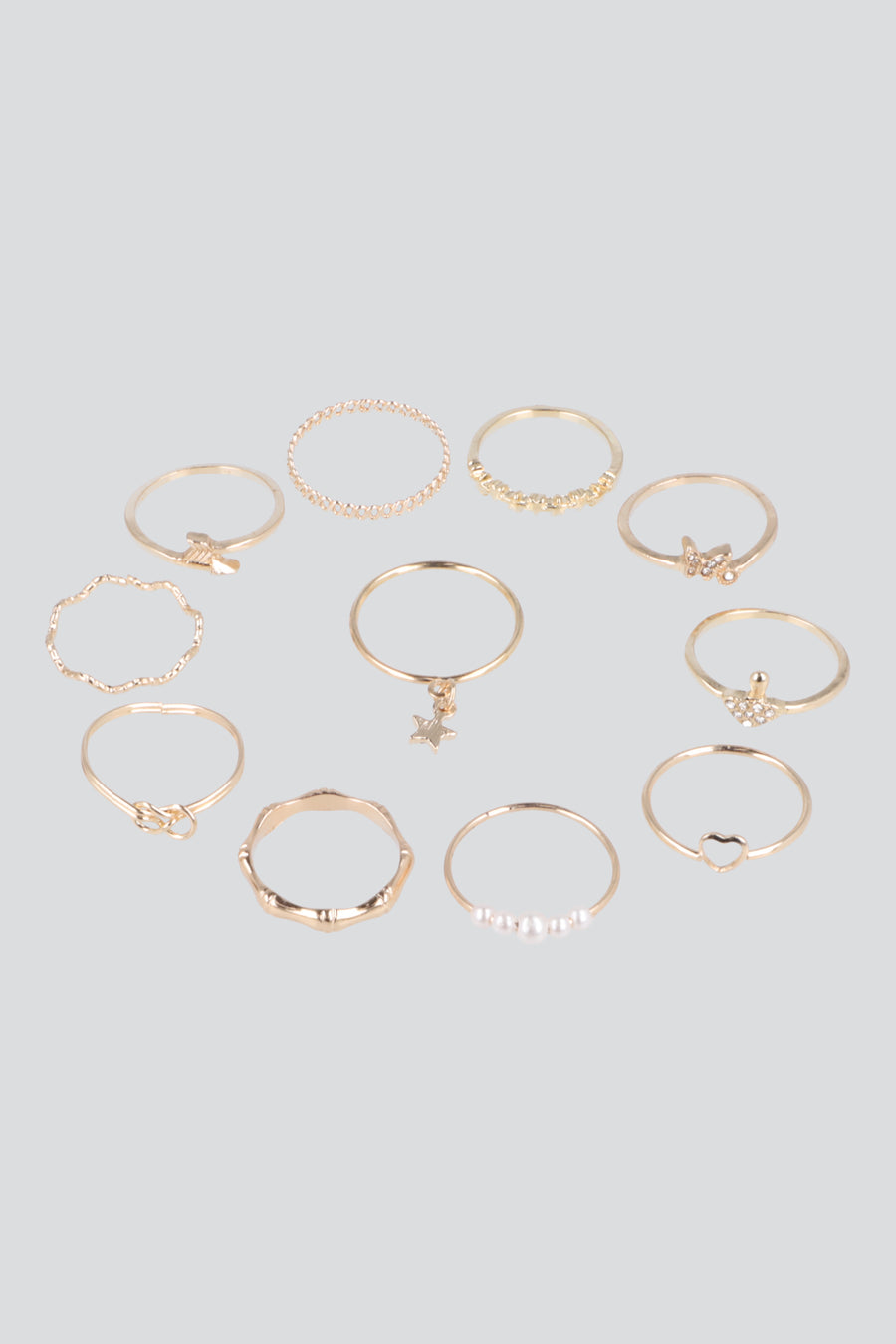 SET 11 ANILLOS MULTI LINEAS