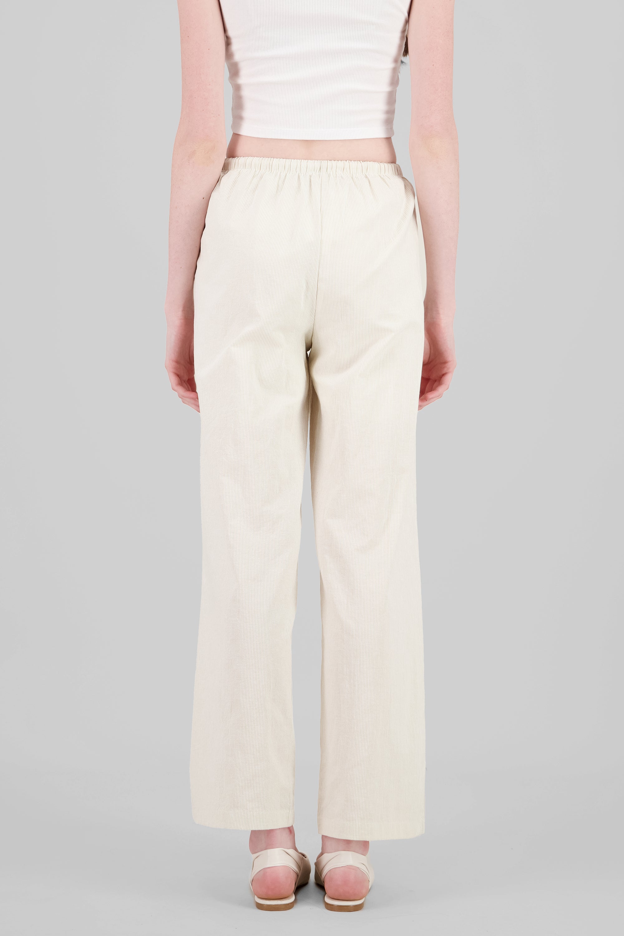 Pantalon recto rayas BEIGE