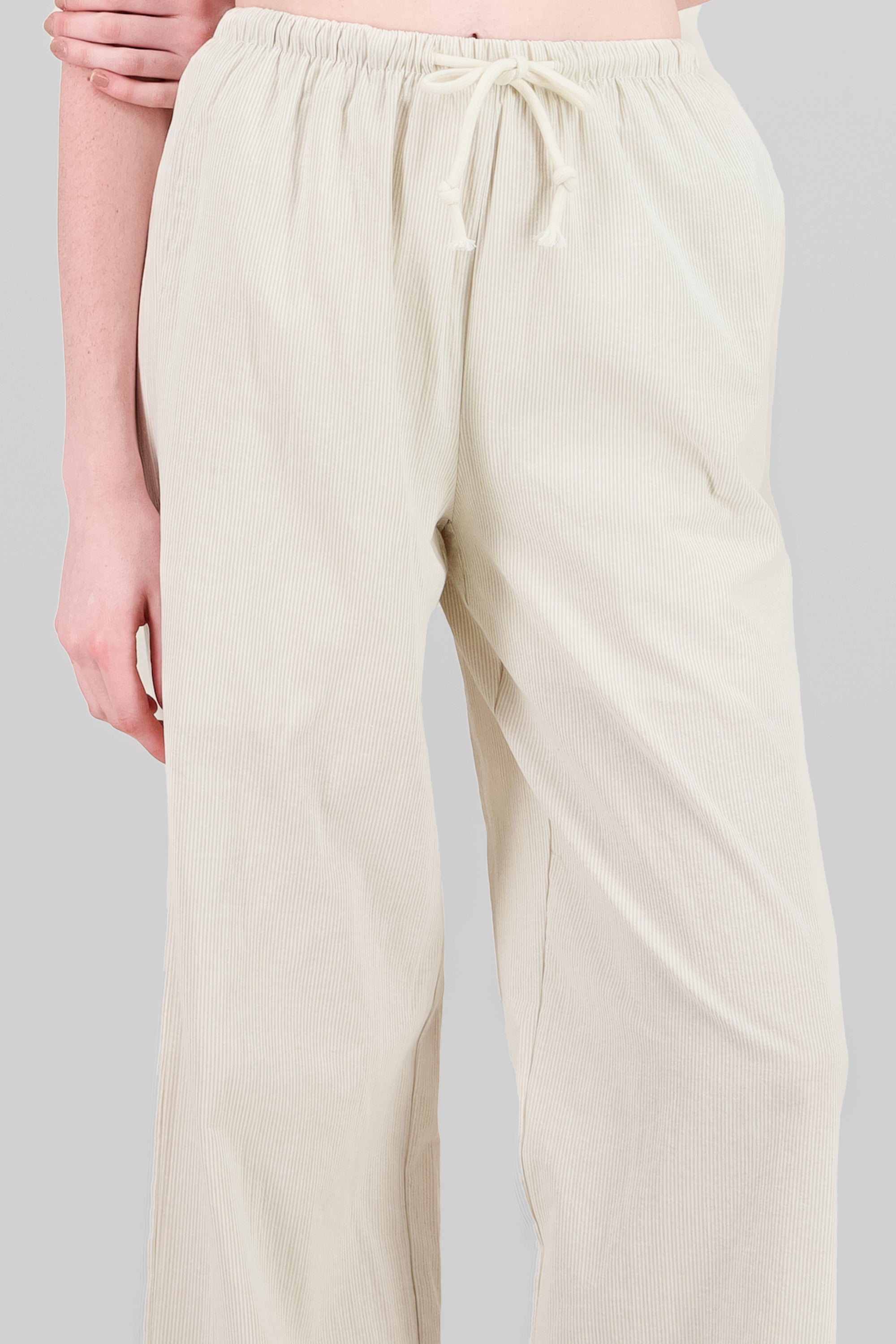 Pantalon recto rayas BEIGE