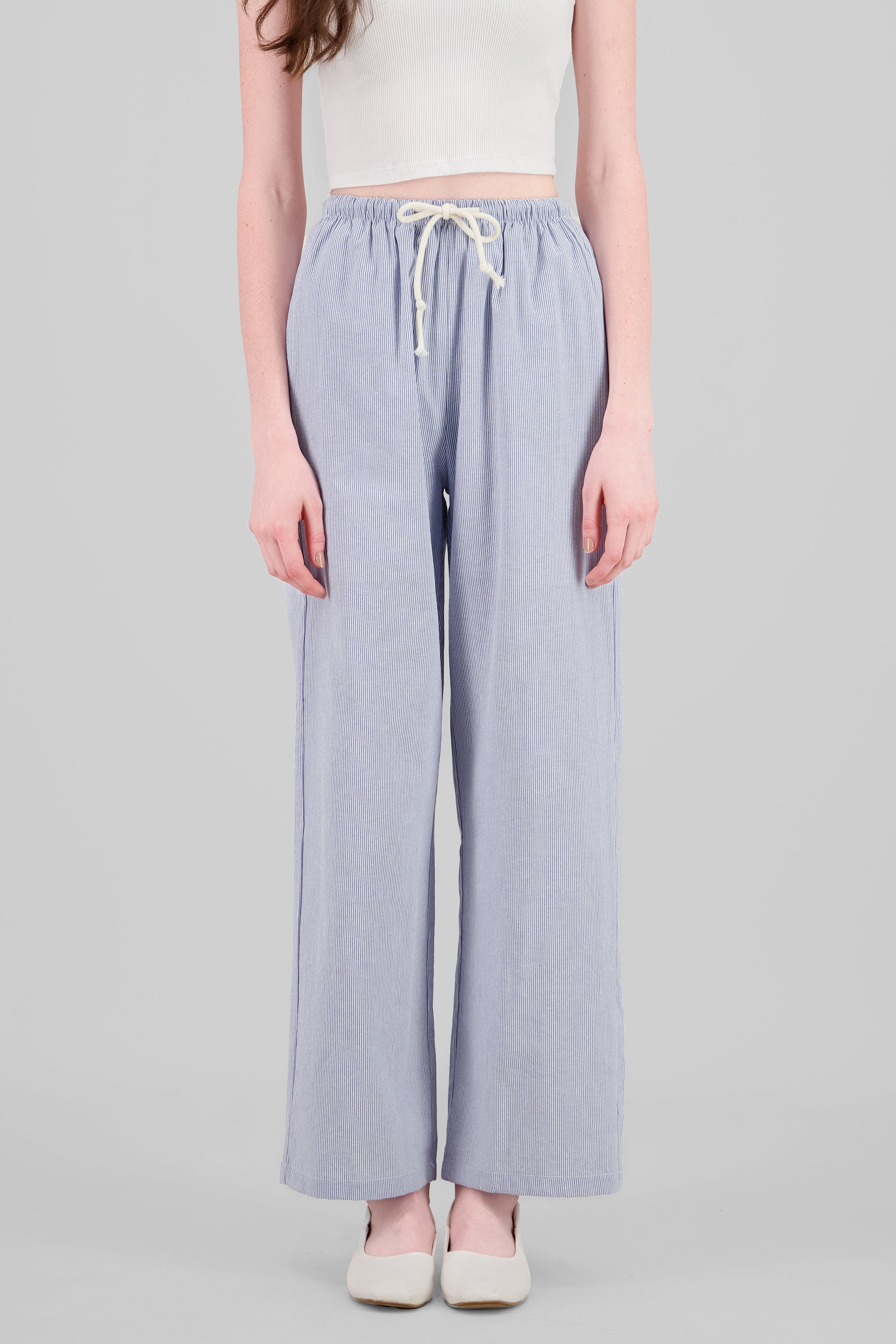 Pantalon recto rayas AZUL