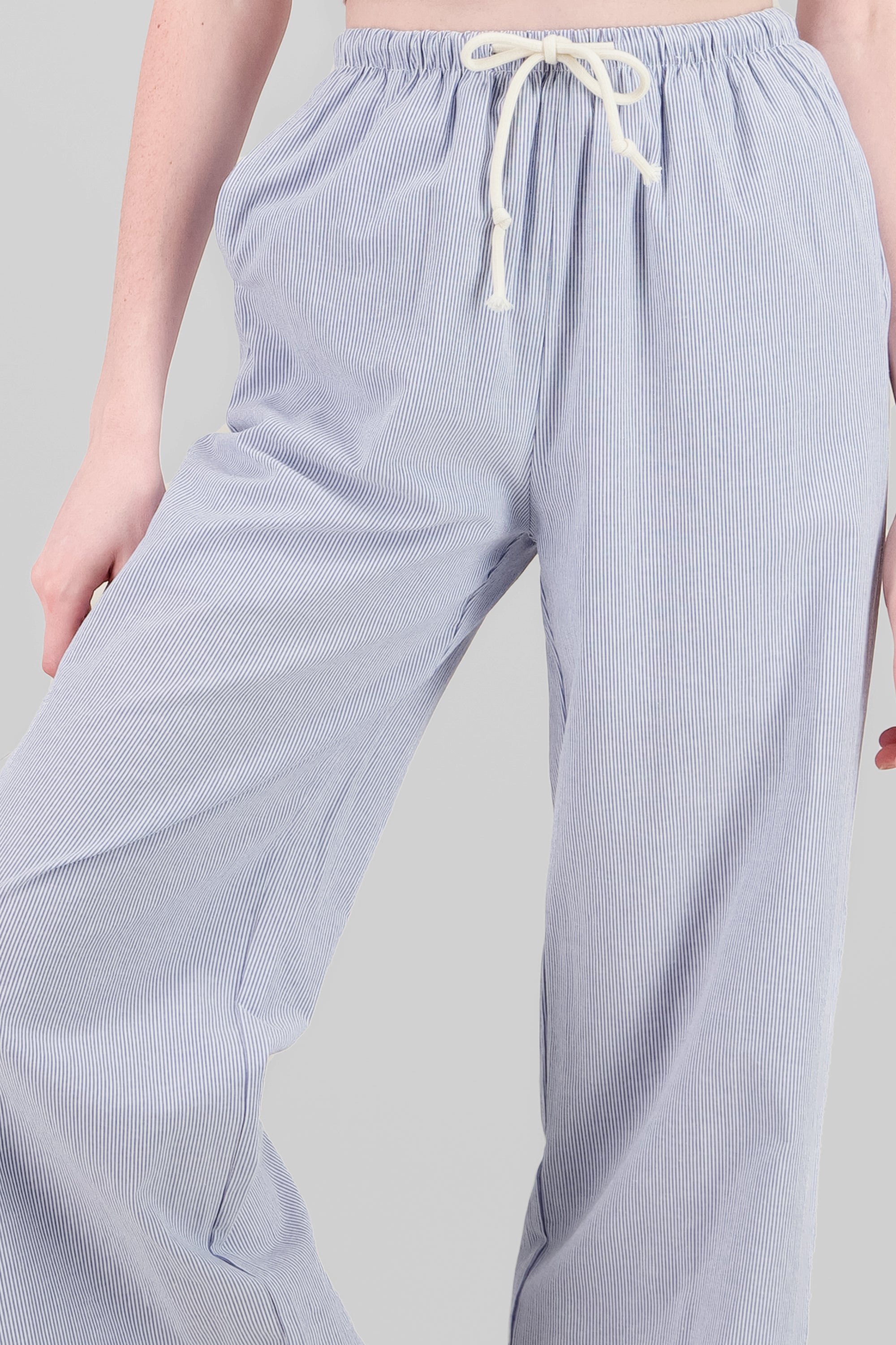 Pantalon recto rayas AZUL