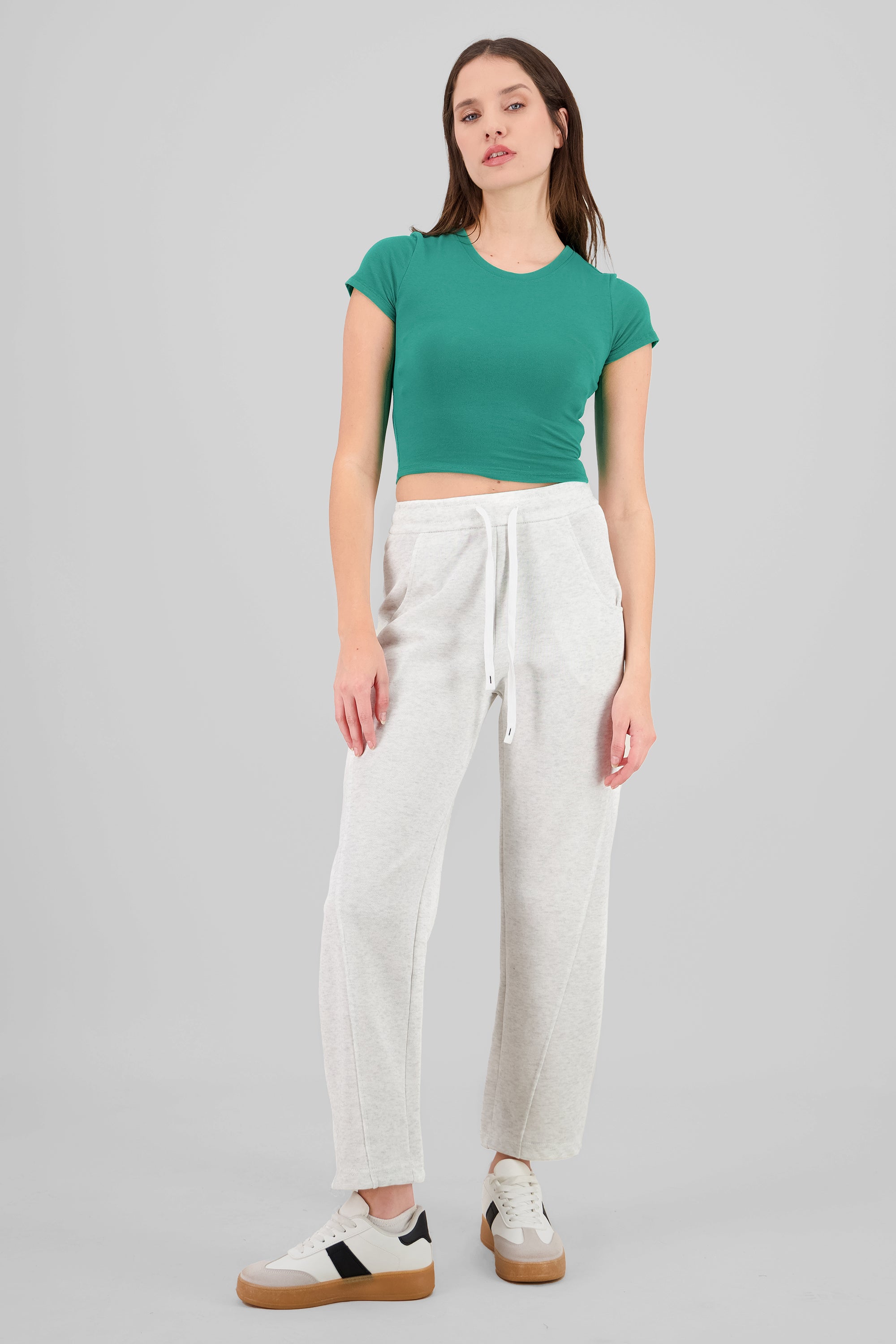 Pantalon amplio liso BLANCO