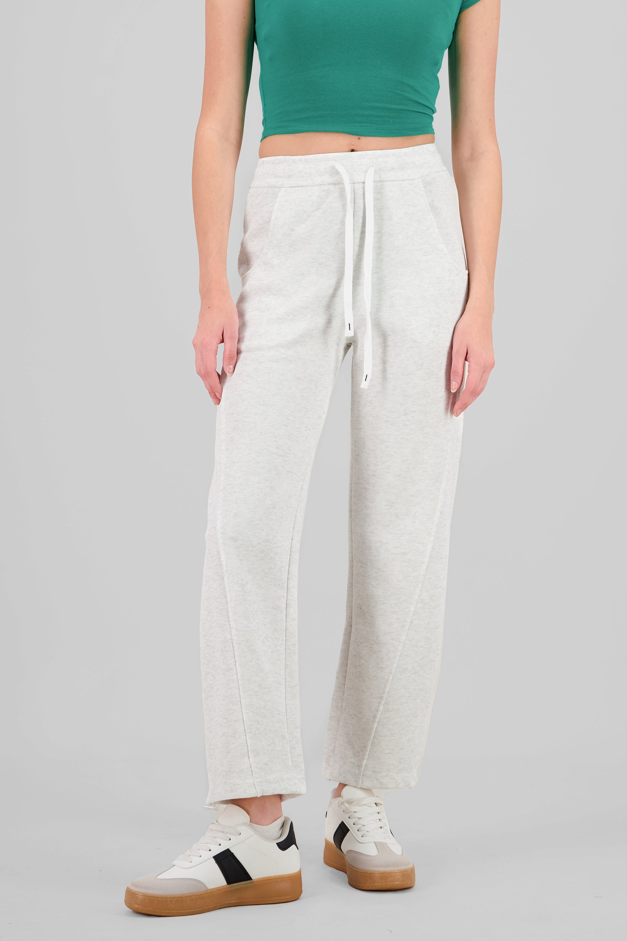 Pantalon amplio liso BLANCO