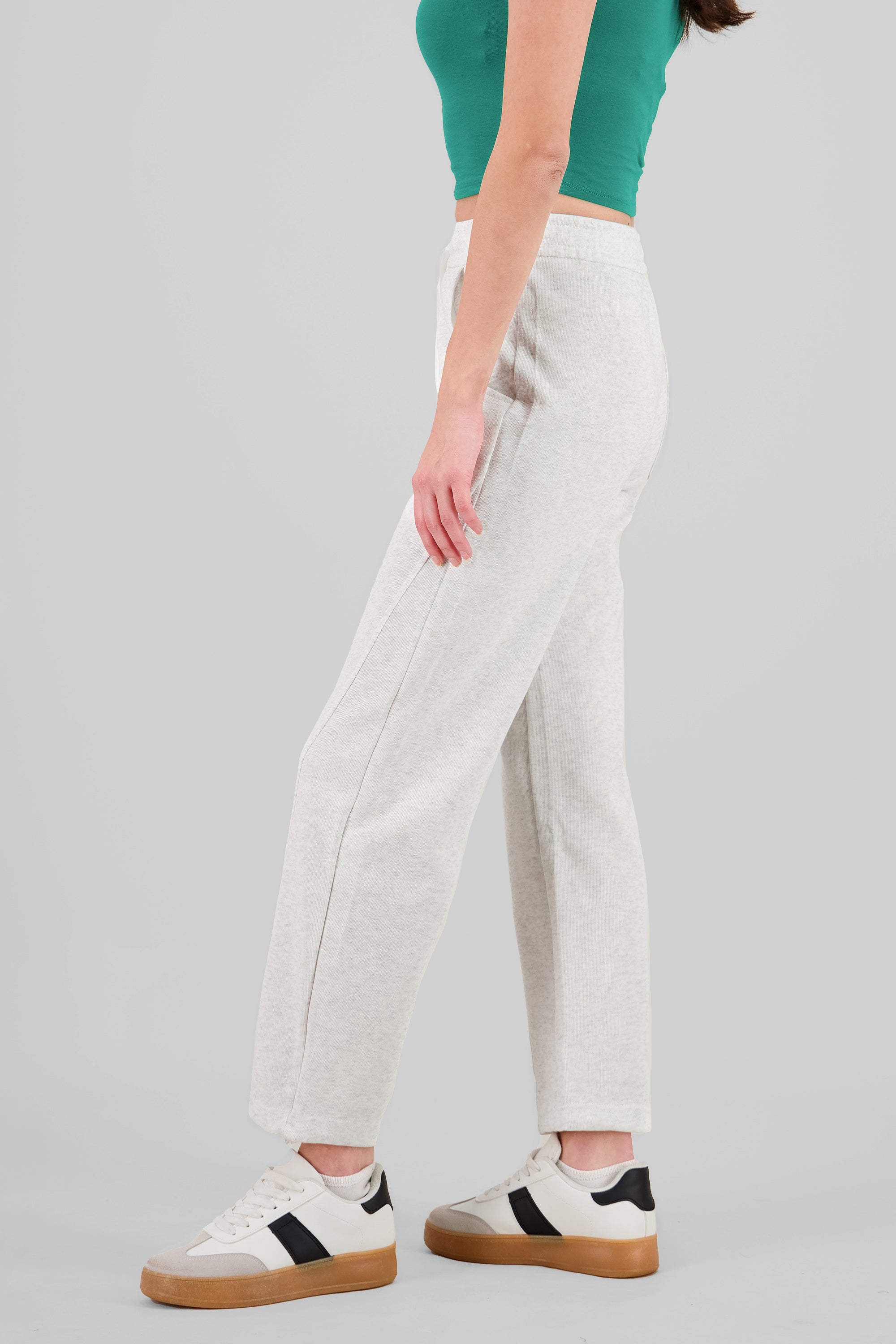 Pantalon amplio liso BLANCO