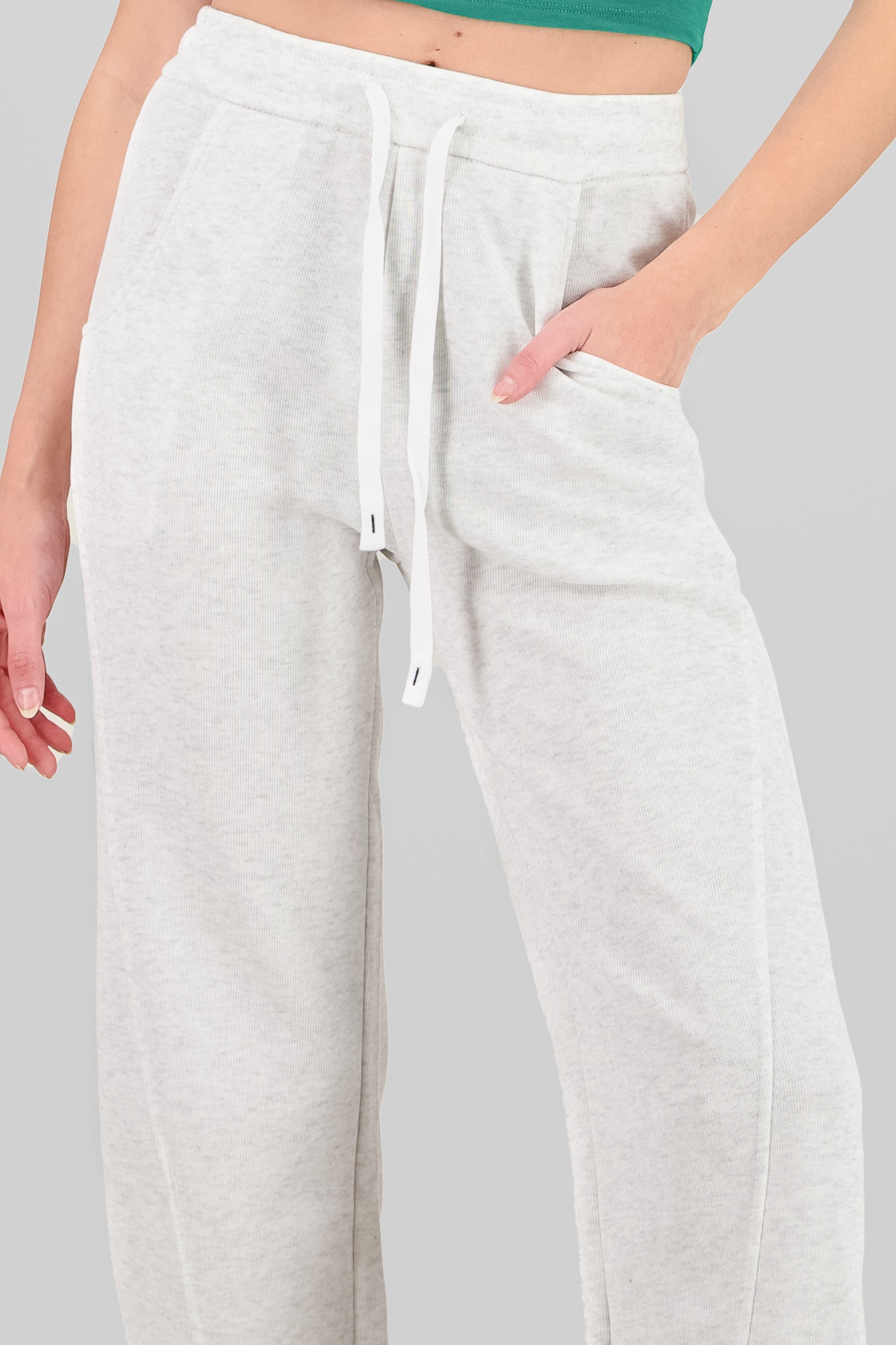 Pantalon amplio liso BLANCO