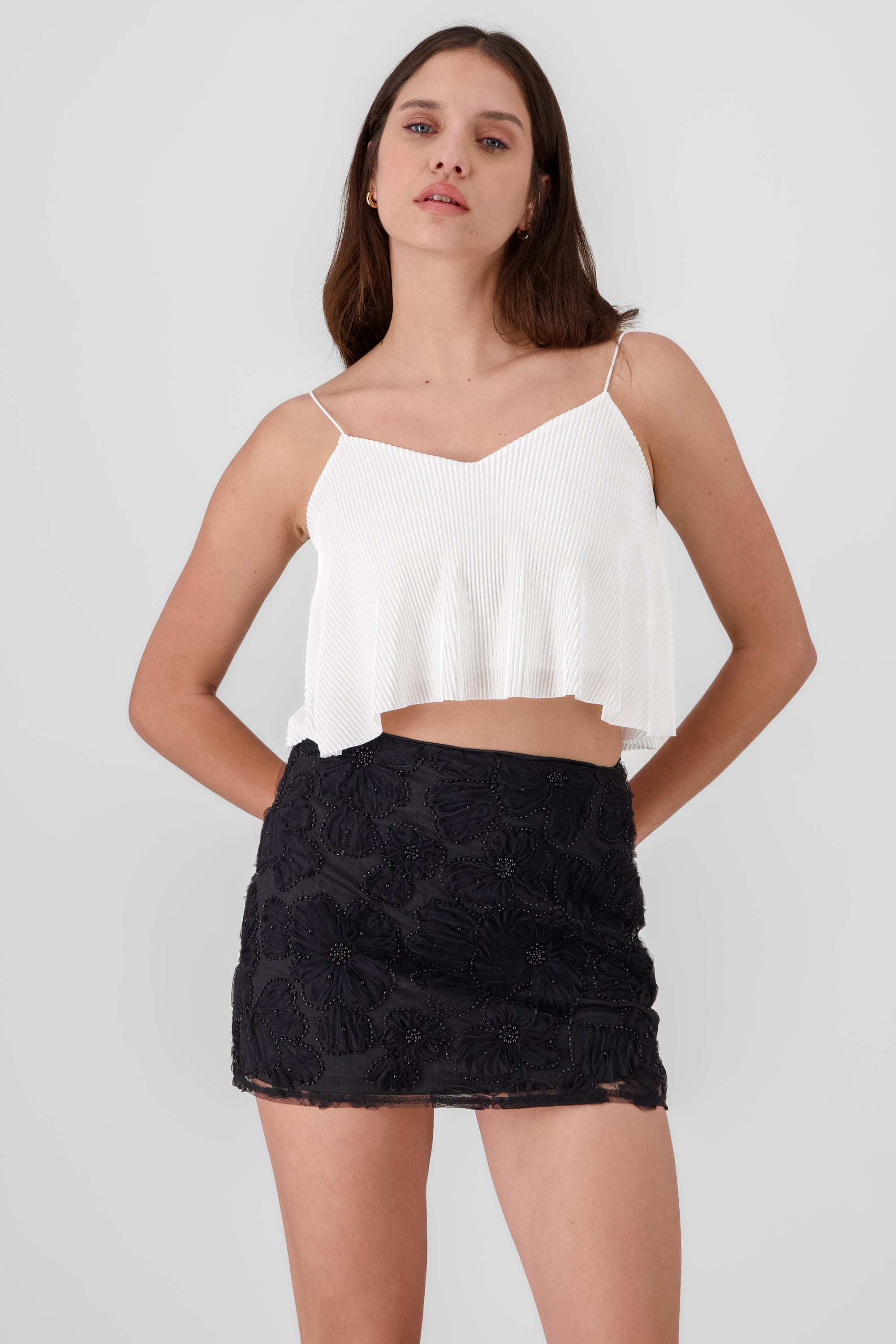 Top crop sin mangas BLANCO