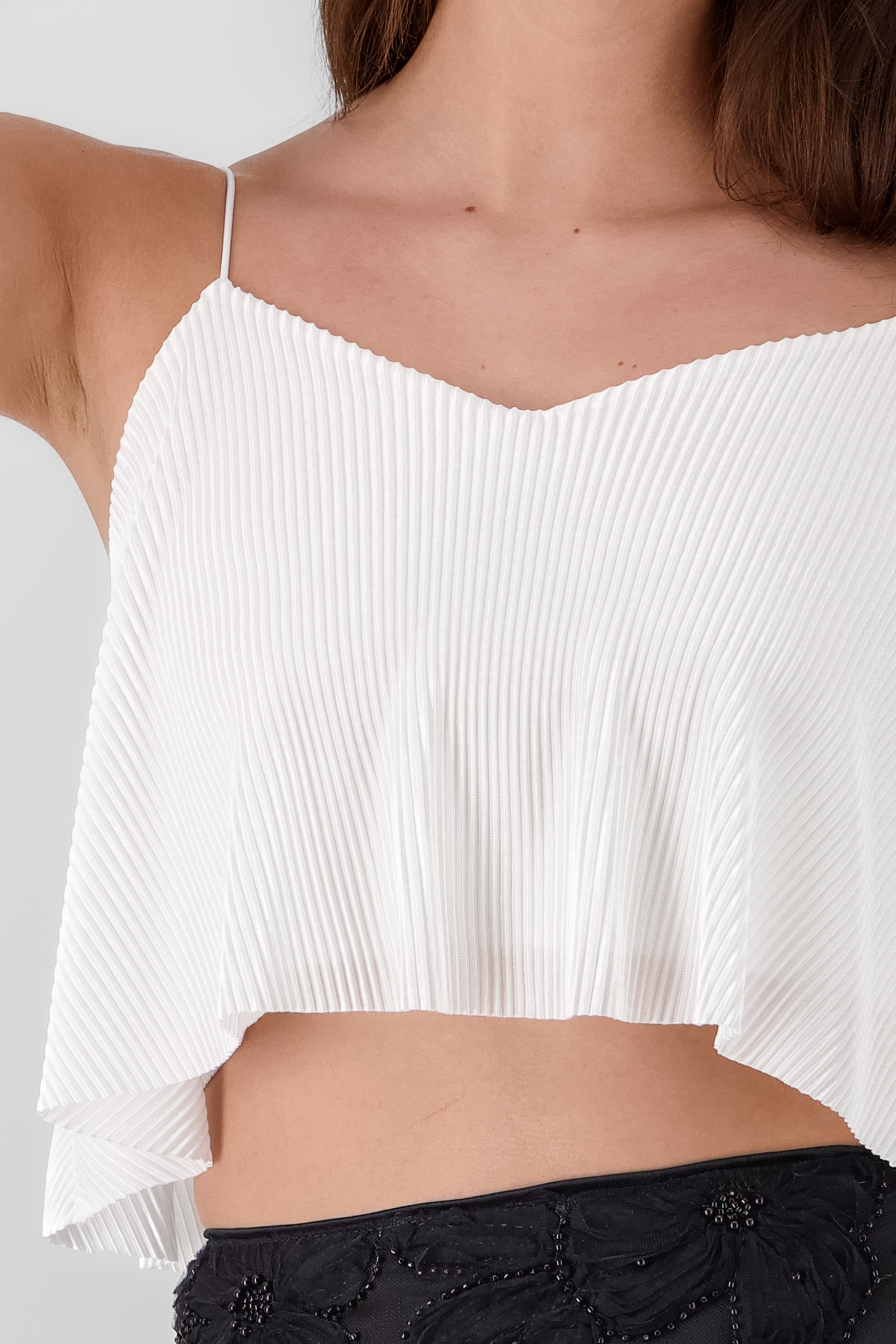 Top crop sin mangas BLANCO