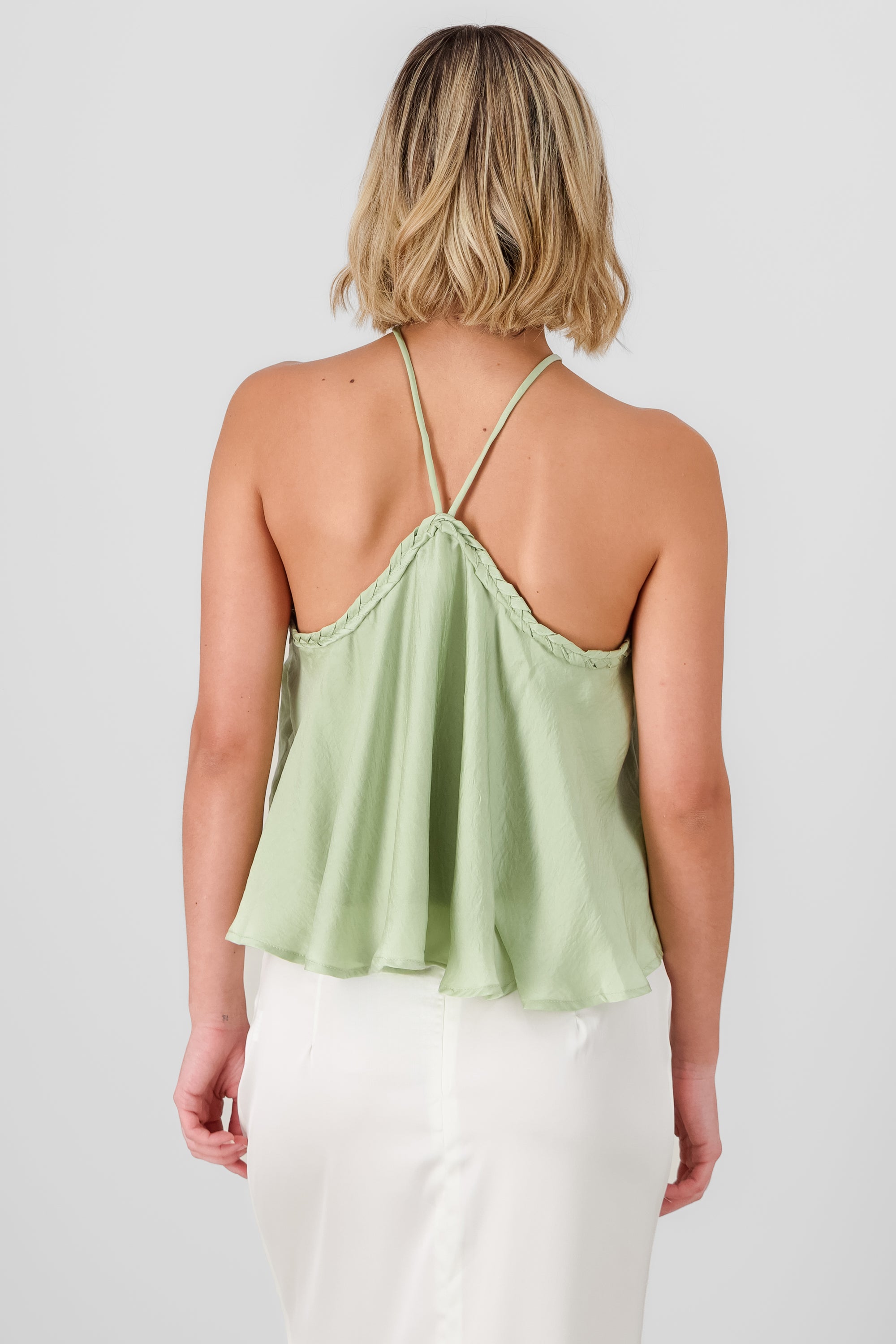 Blusa halter detalle trenzado Hypsters VERDE