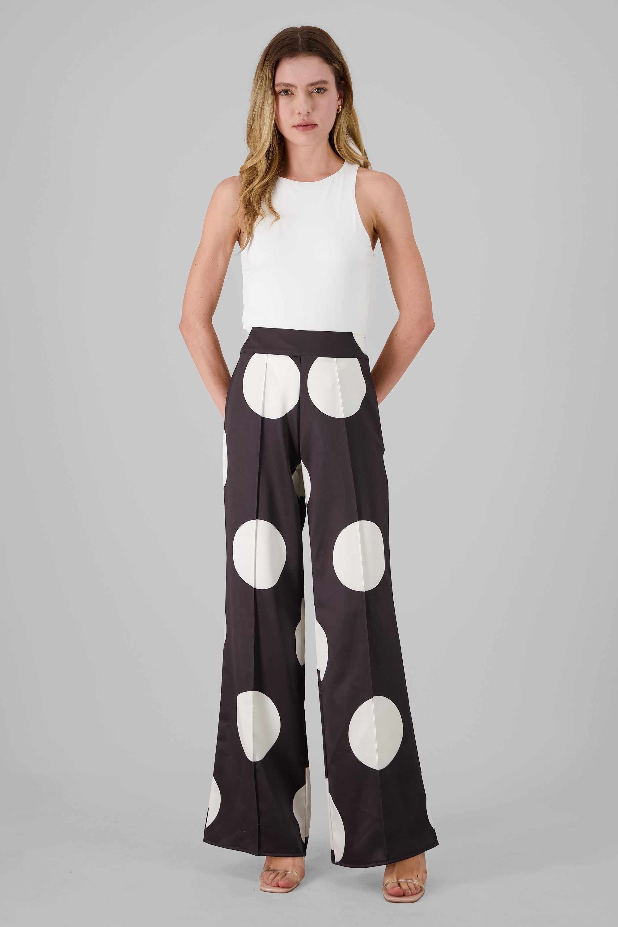 Pantalon satinado polkas NEGRO COMBO