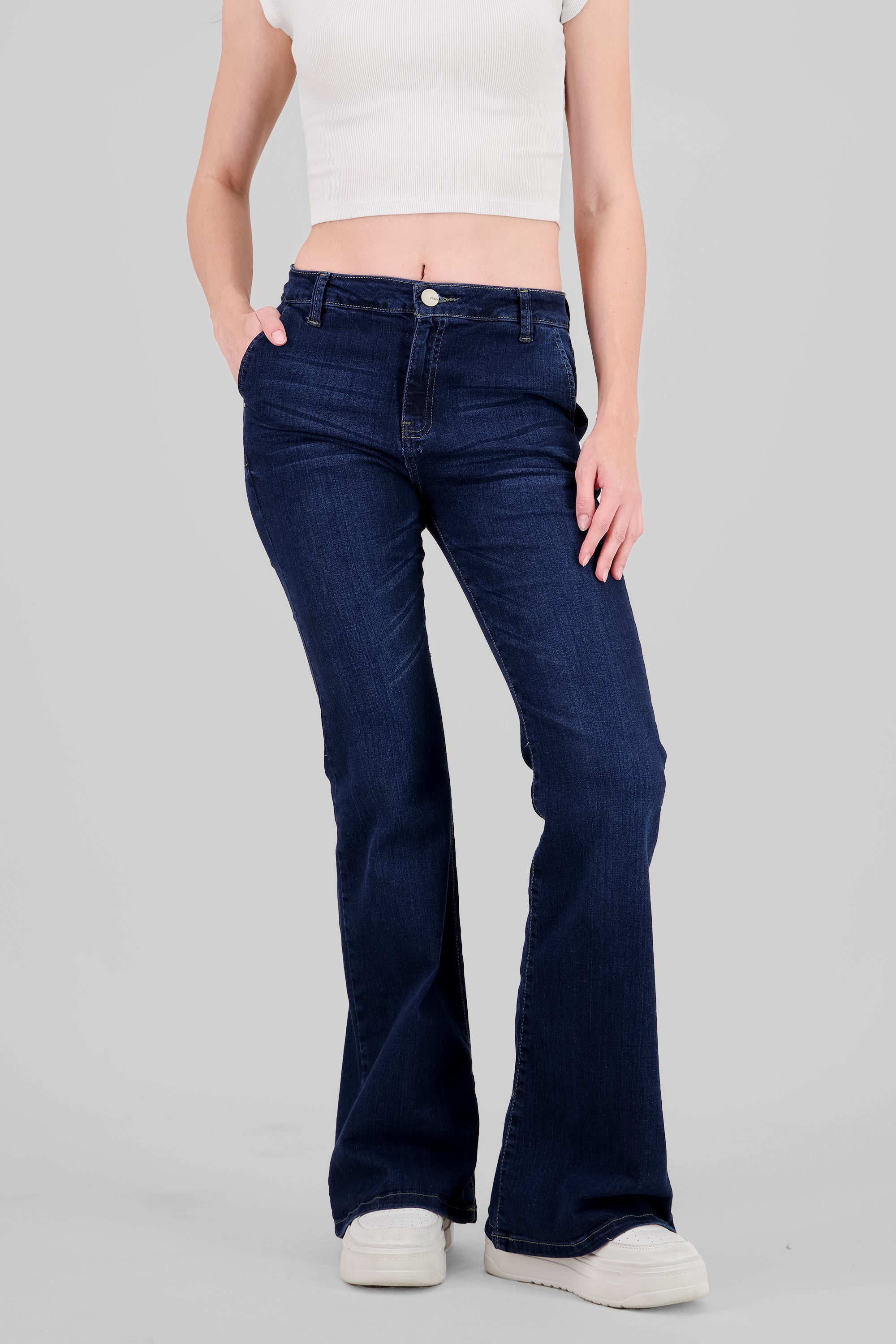 Jeans flare cintura media MEDIUM WASH