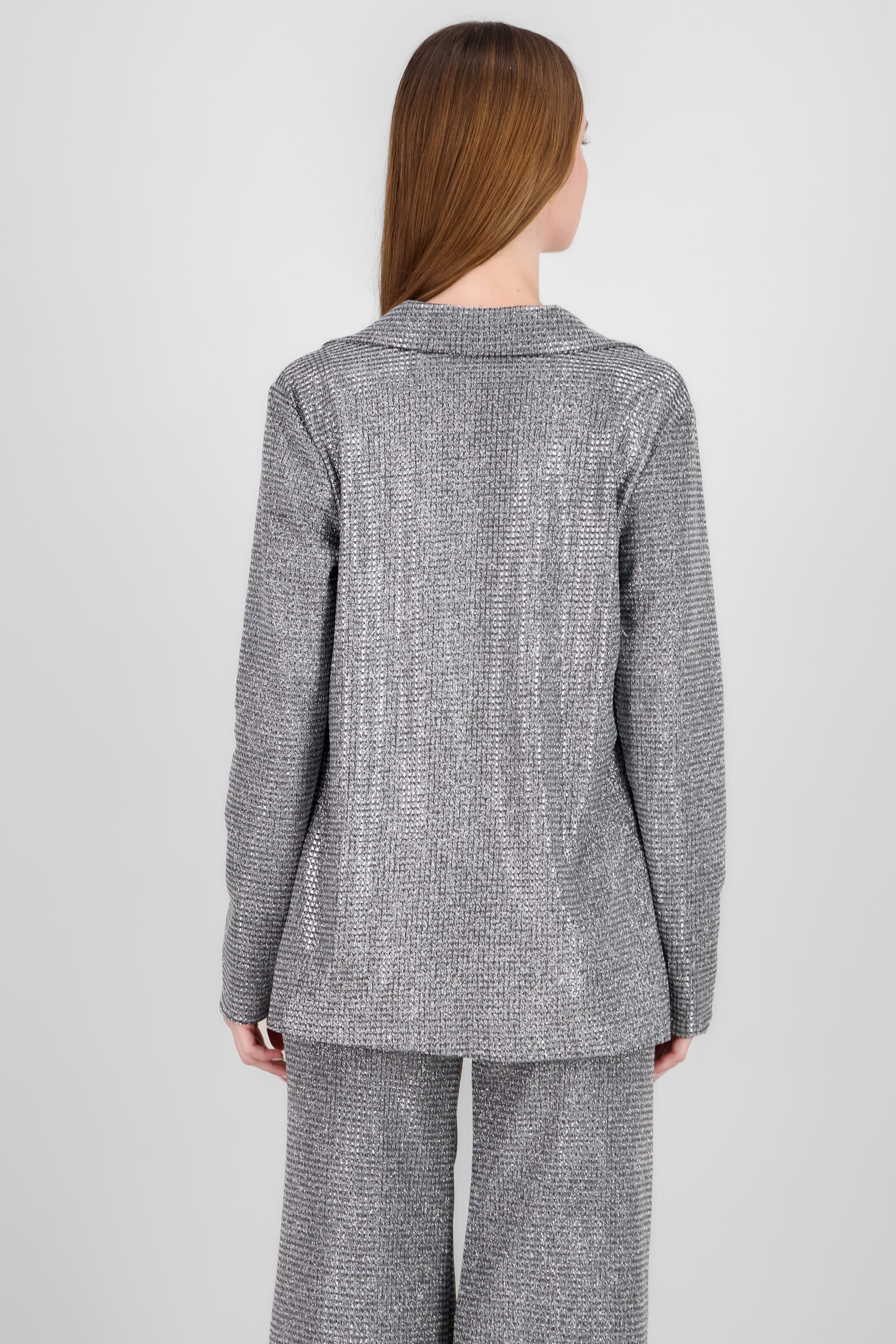 Saco oversized brillos textura PLATA