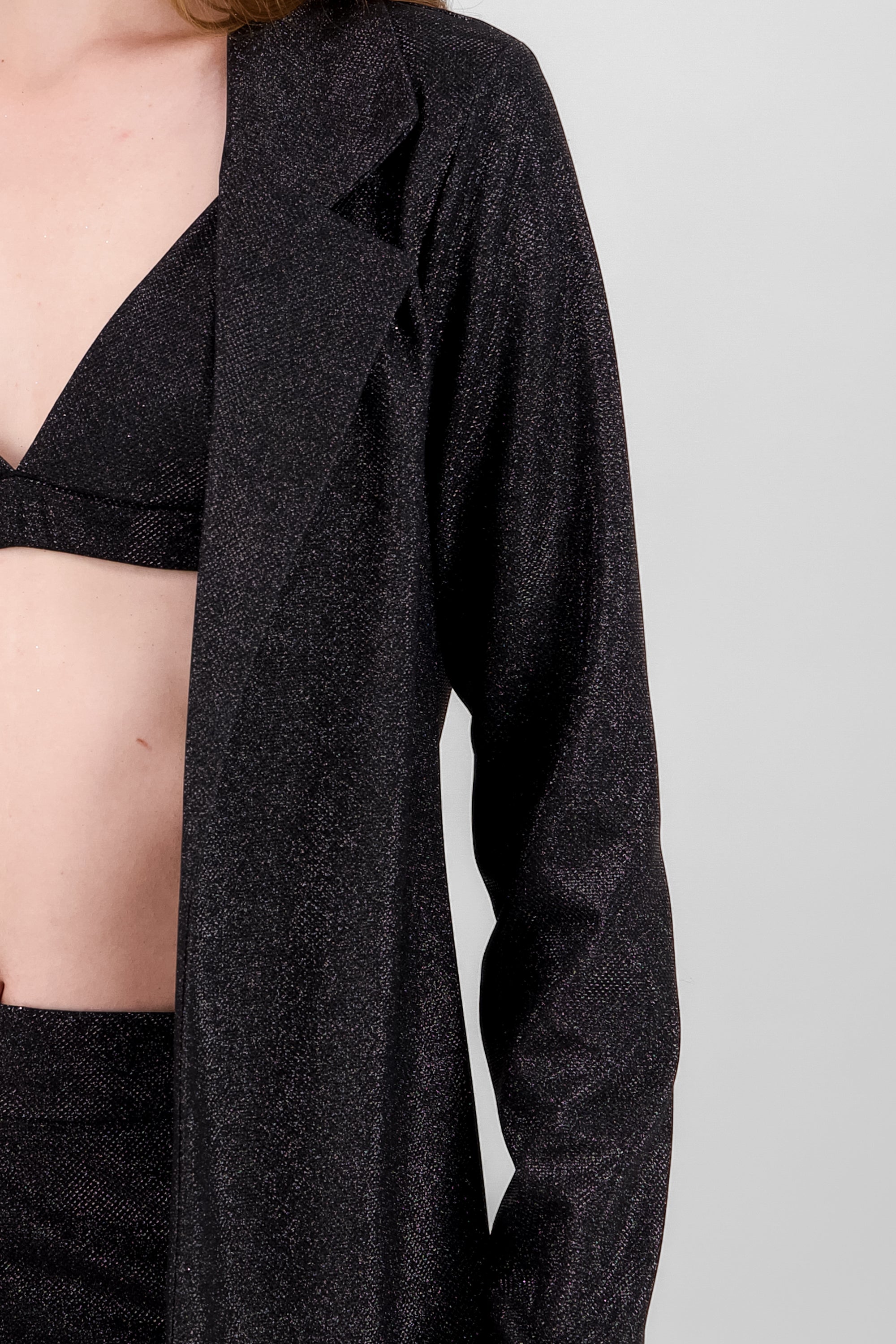 Blazer oversized brillos NEGRO