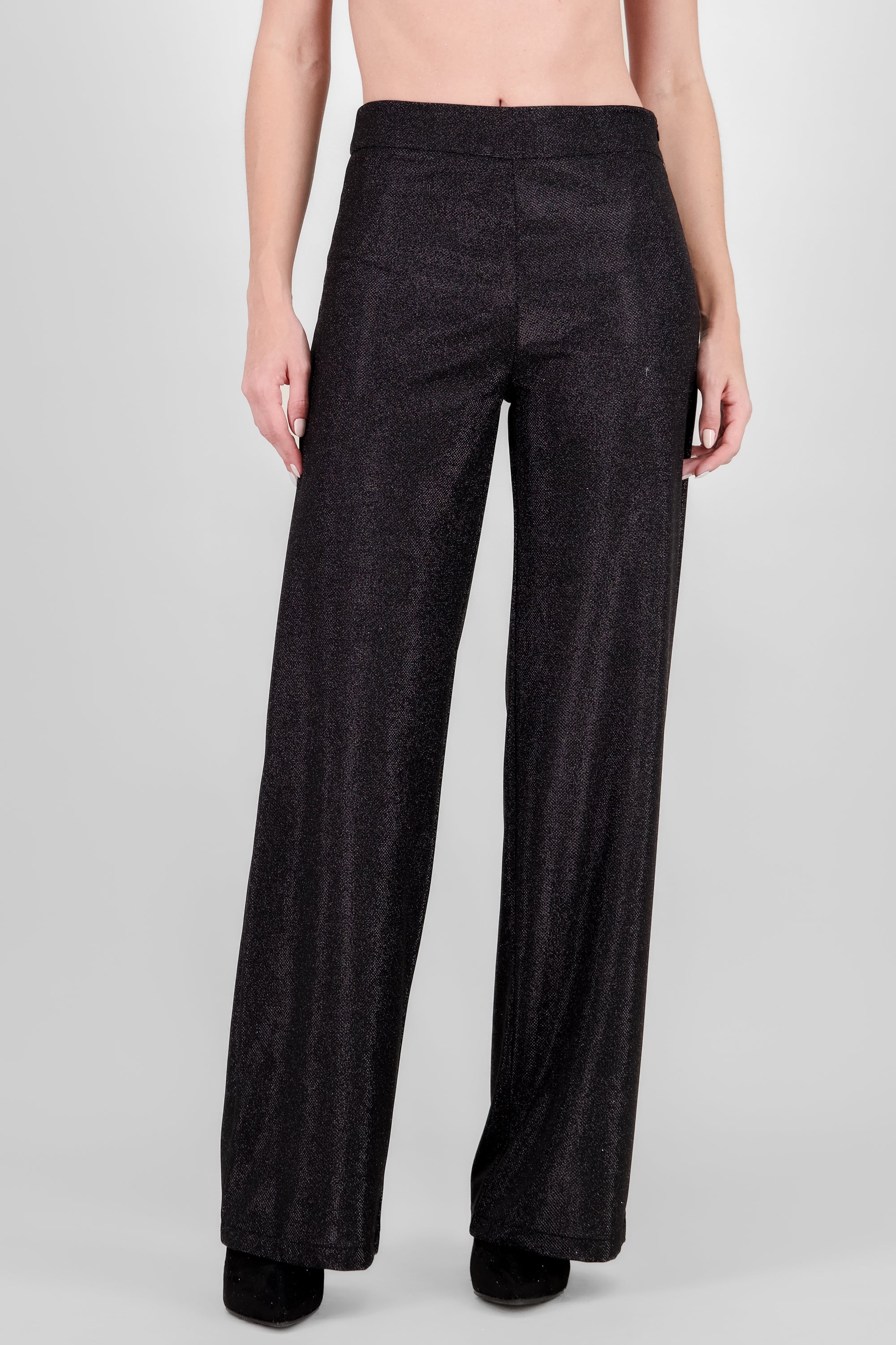 Pantalon amplio brillos NEGRO