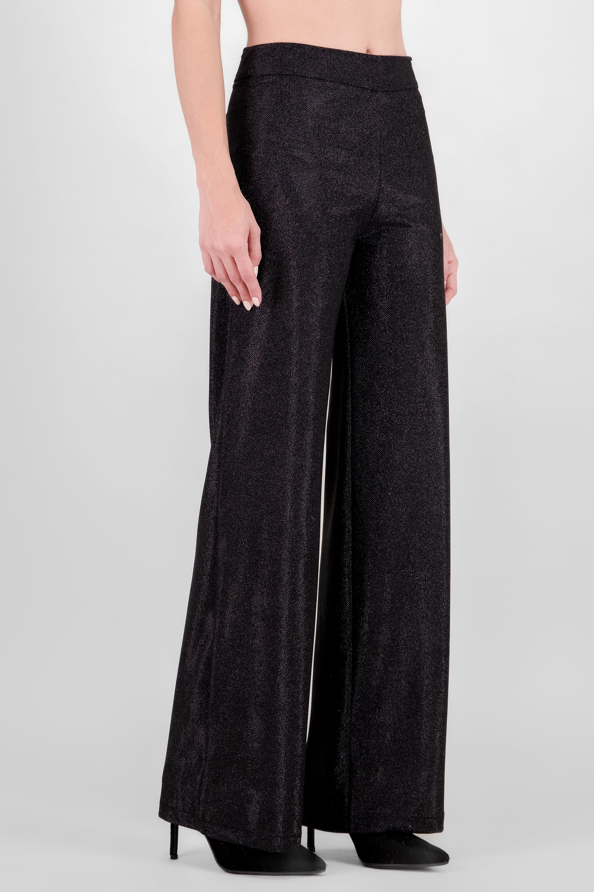 Pantalon amplio brillos NEGRO