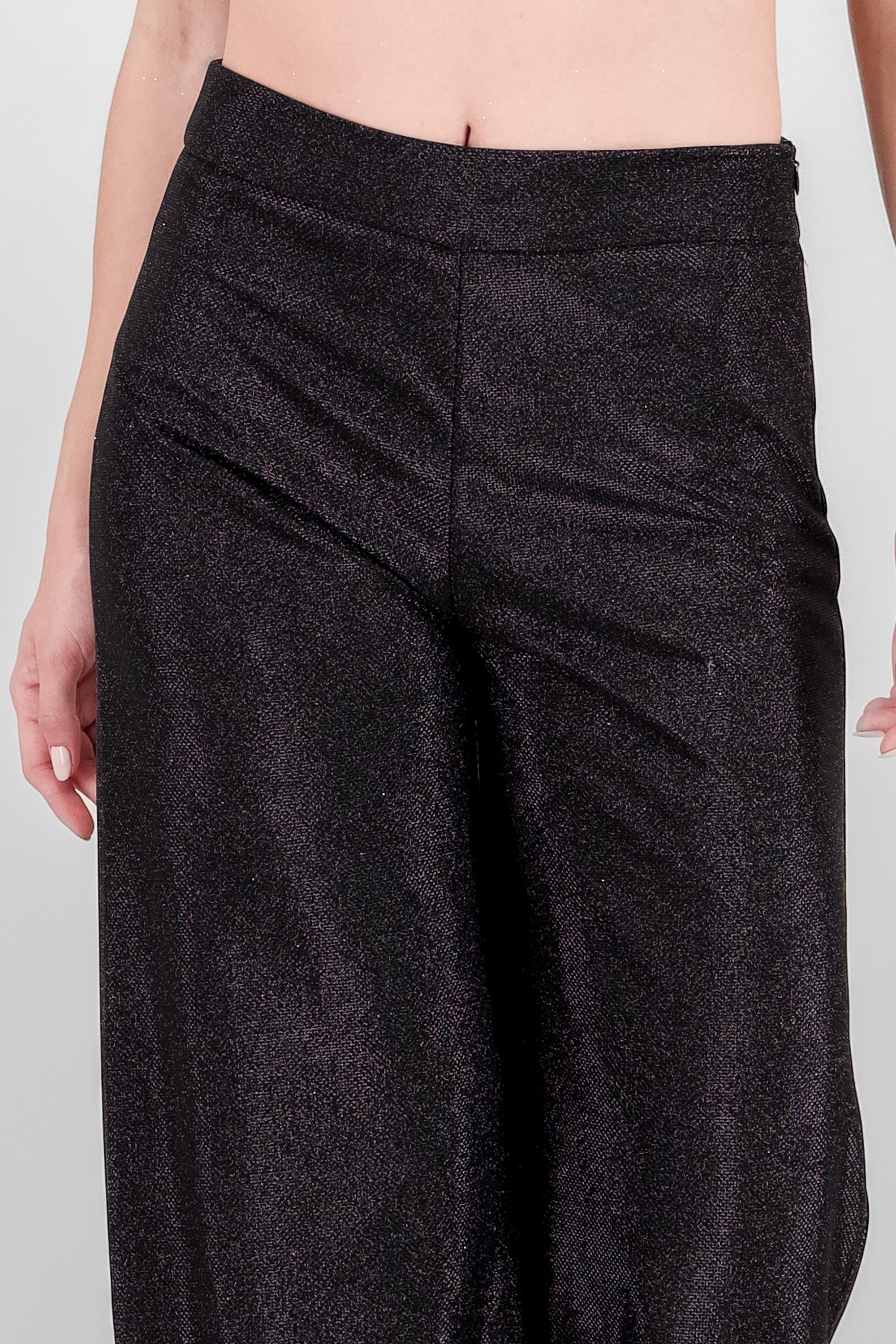 Pantalon amplio brillos NEGRO