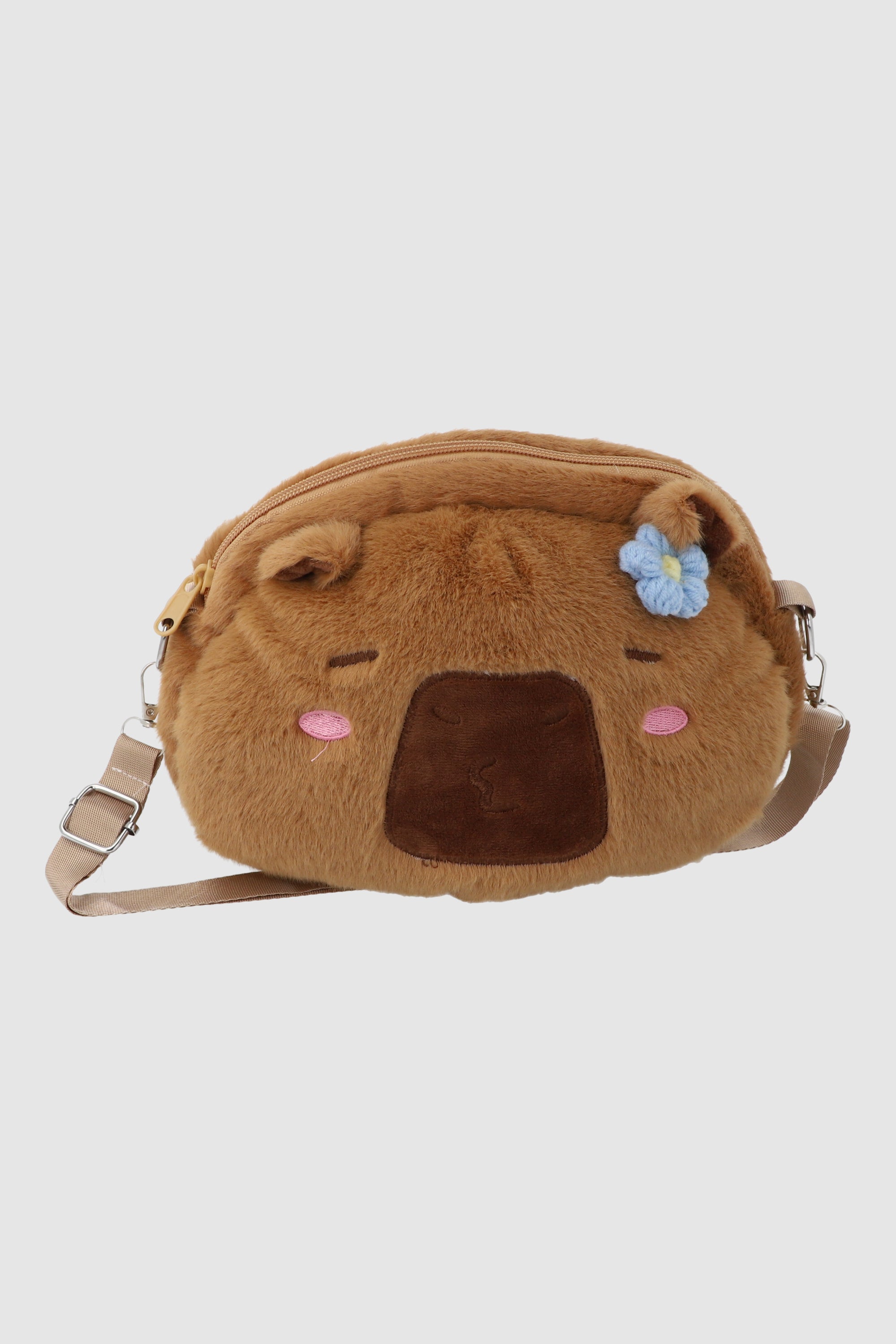 Cosmetiquera capibara flor AZUL