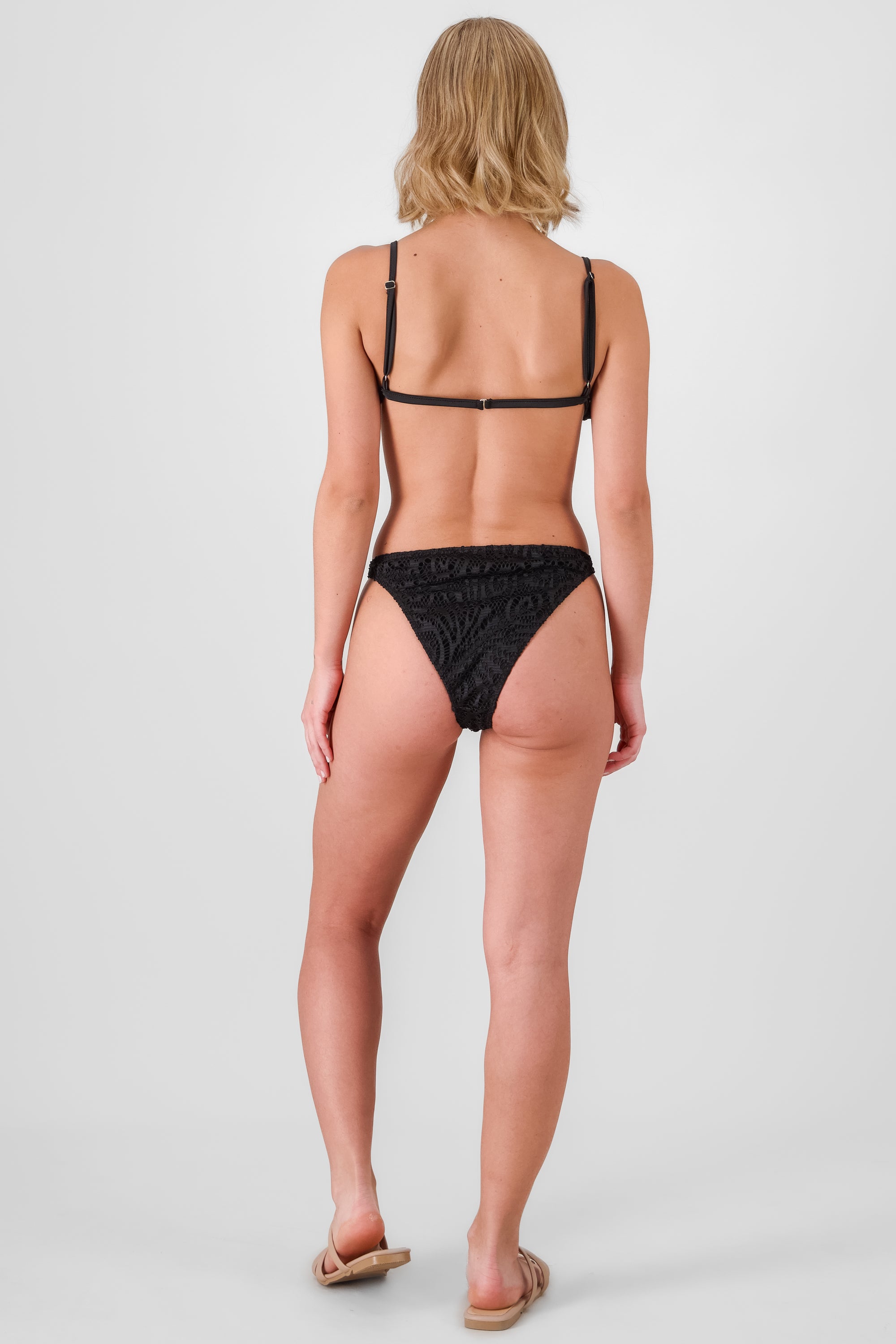 Bikini textura tropical NEGRO
