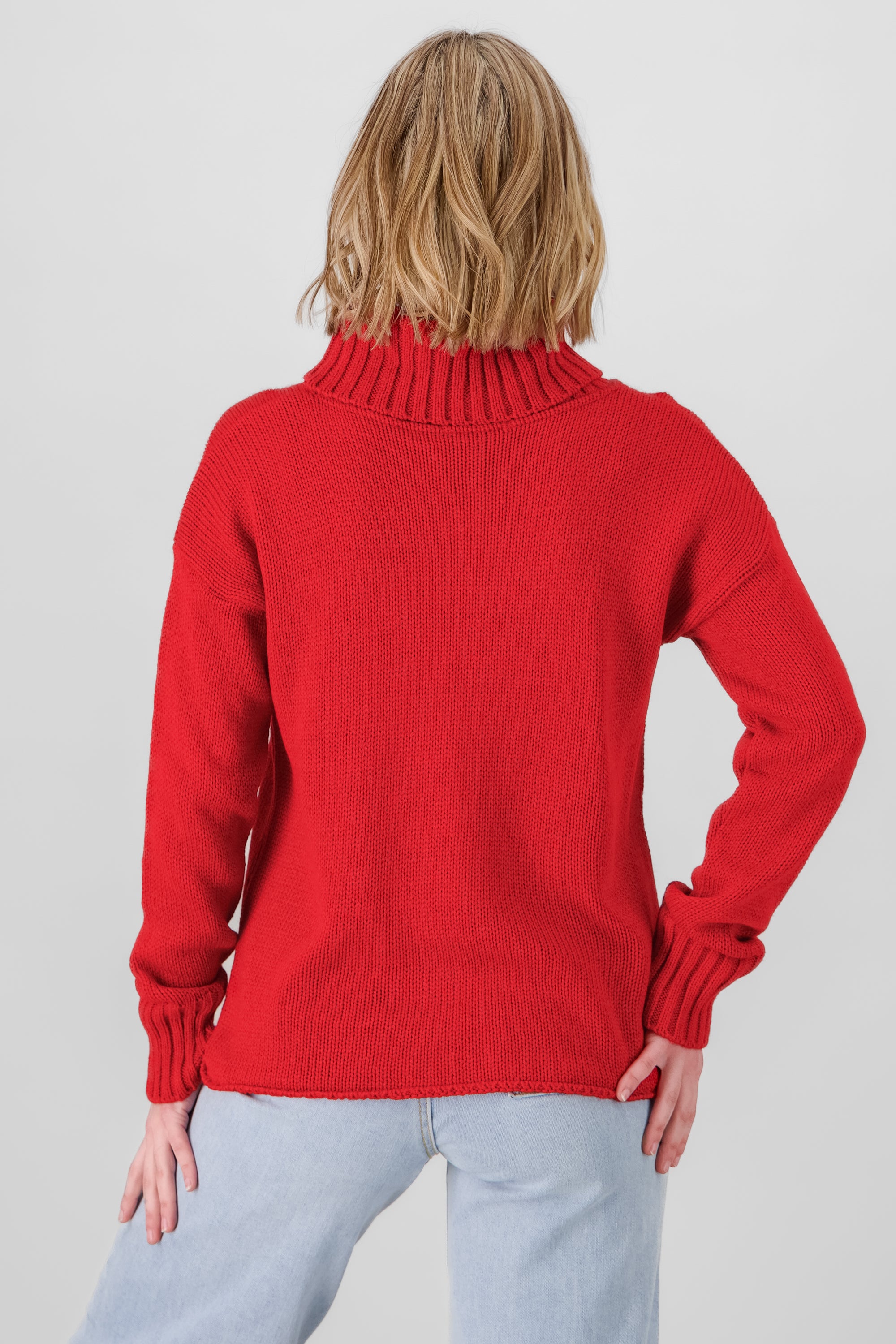 Sueter tejido cuello alto ROJO