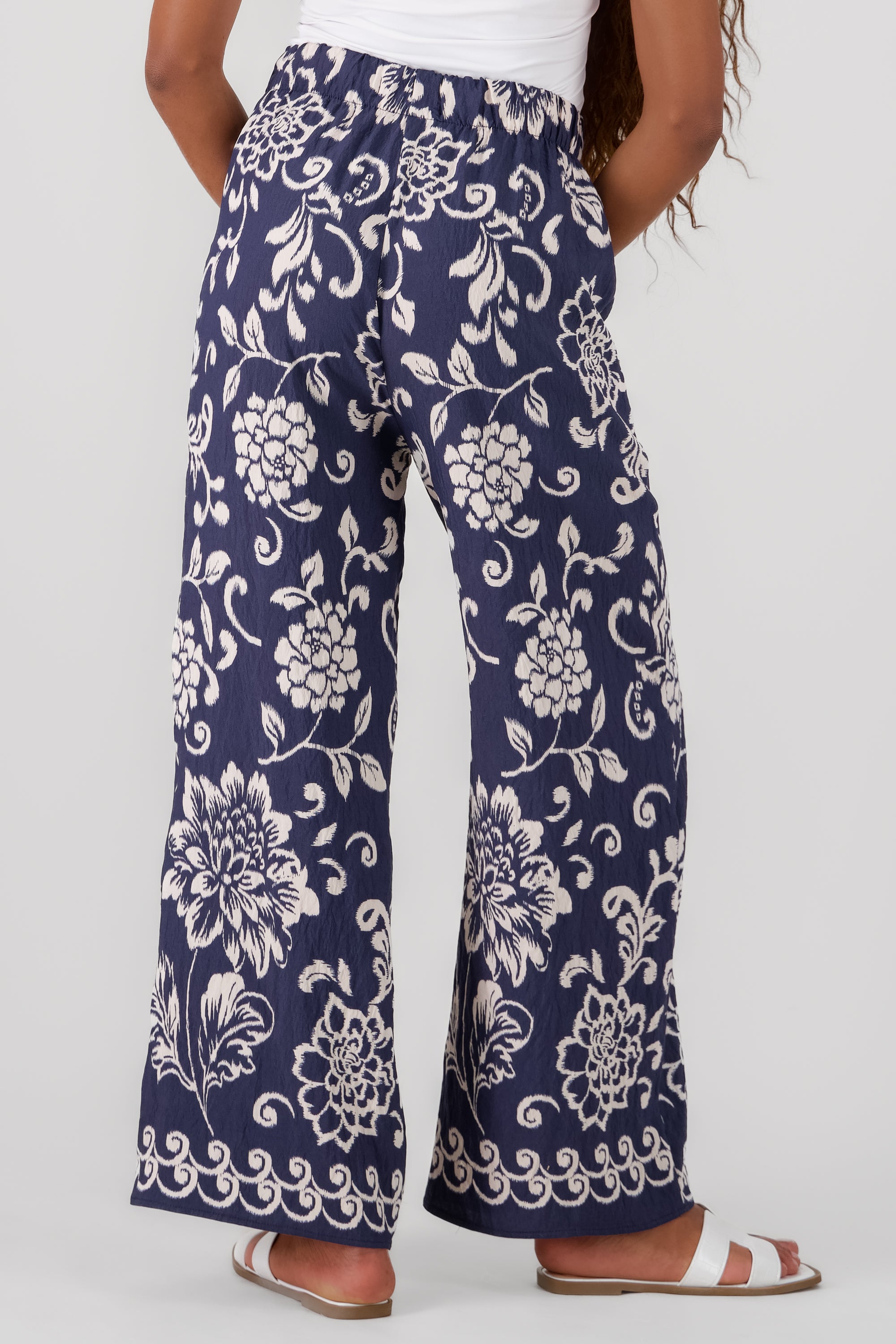 Pantalon amplio estampado flores MARINO COMBO