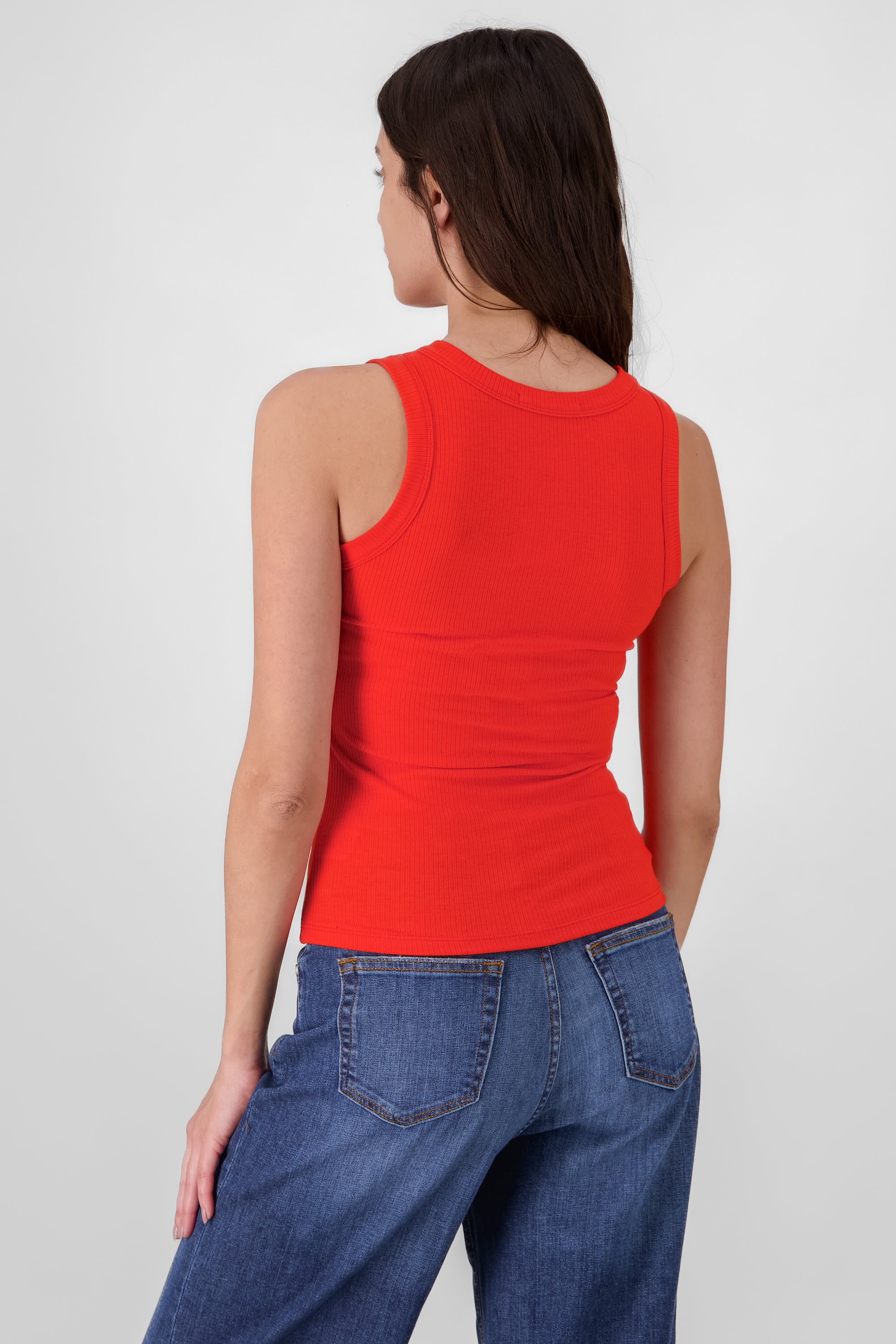 TANK TOP LARGA RIB ROJO TOMATE