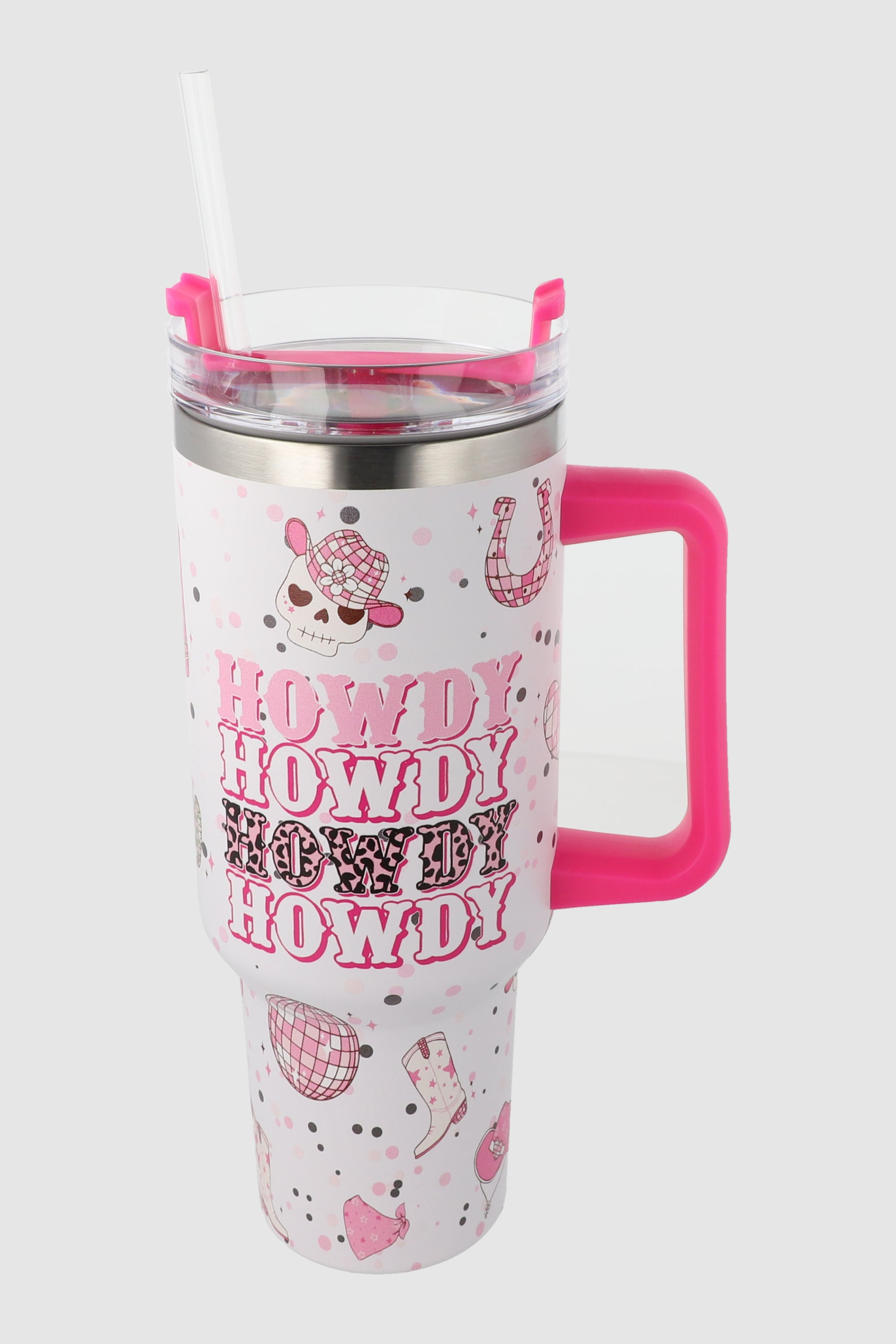 Vaso manija estampado vaquero 900ml ROSA