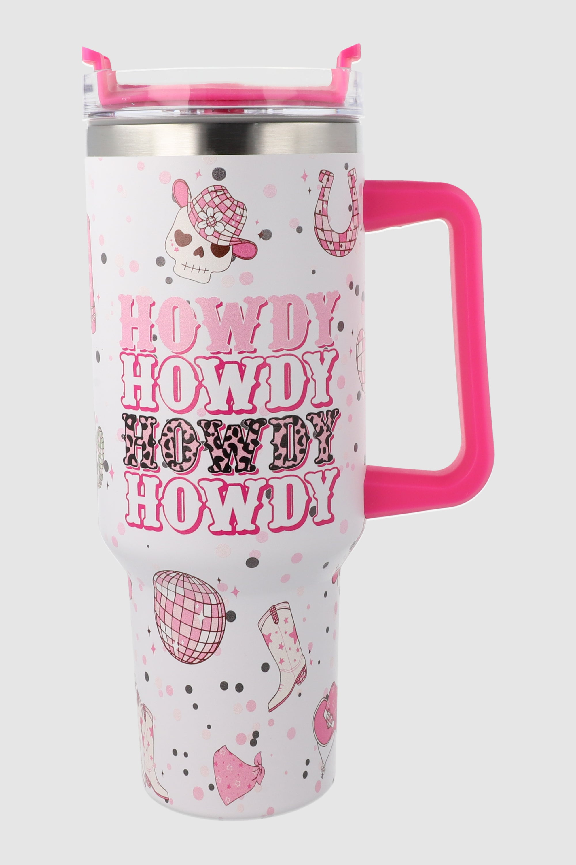 Vaso manija estampado vaquero 900ml ROSA