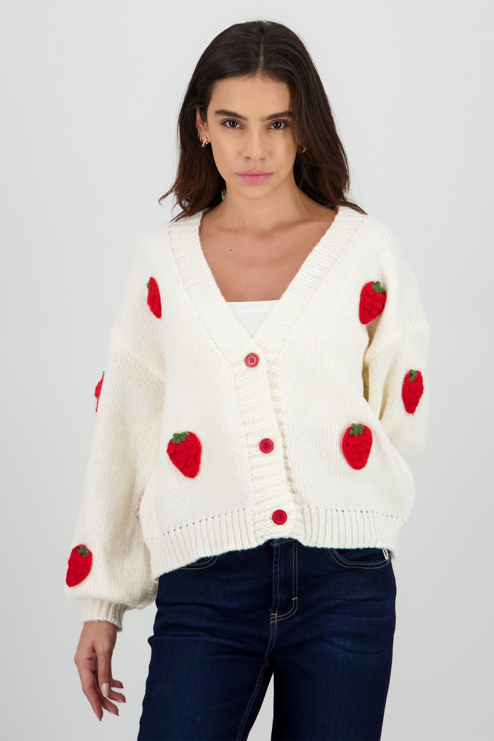 Sueter tejido con fresas 3D